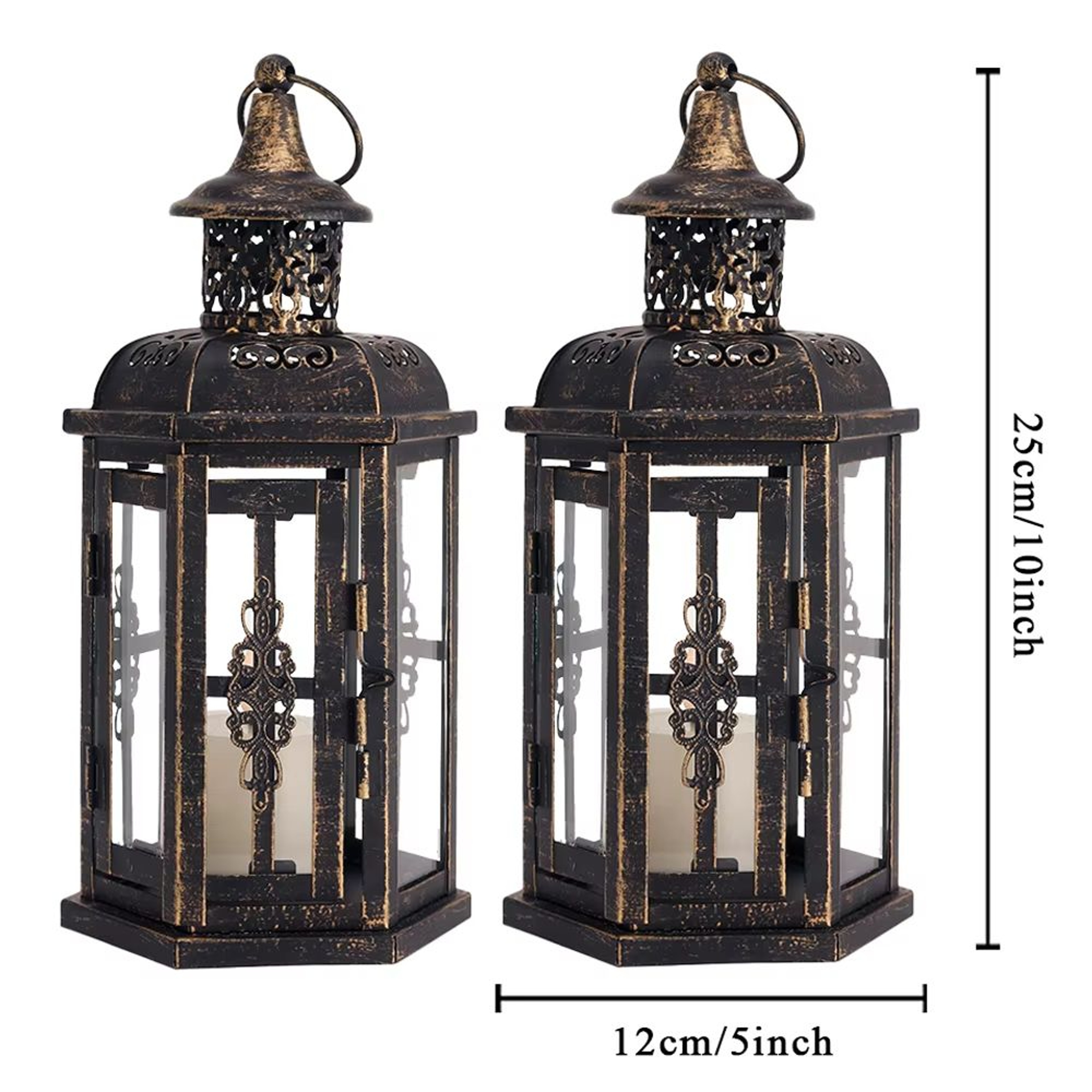 Vintage Nordic Black Iron Candle Lantern Hanging Decor For Home  Wedding 7