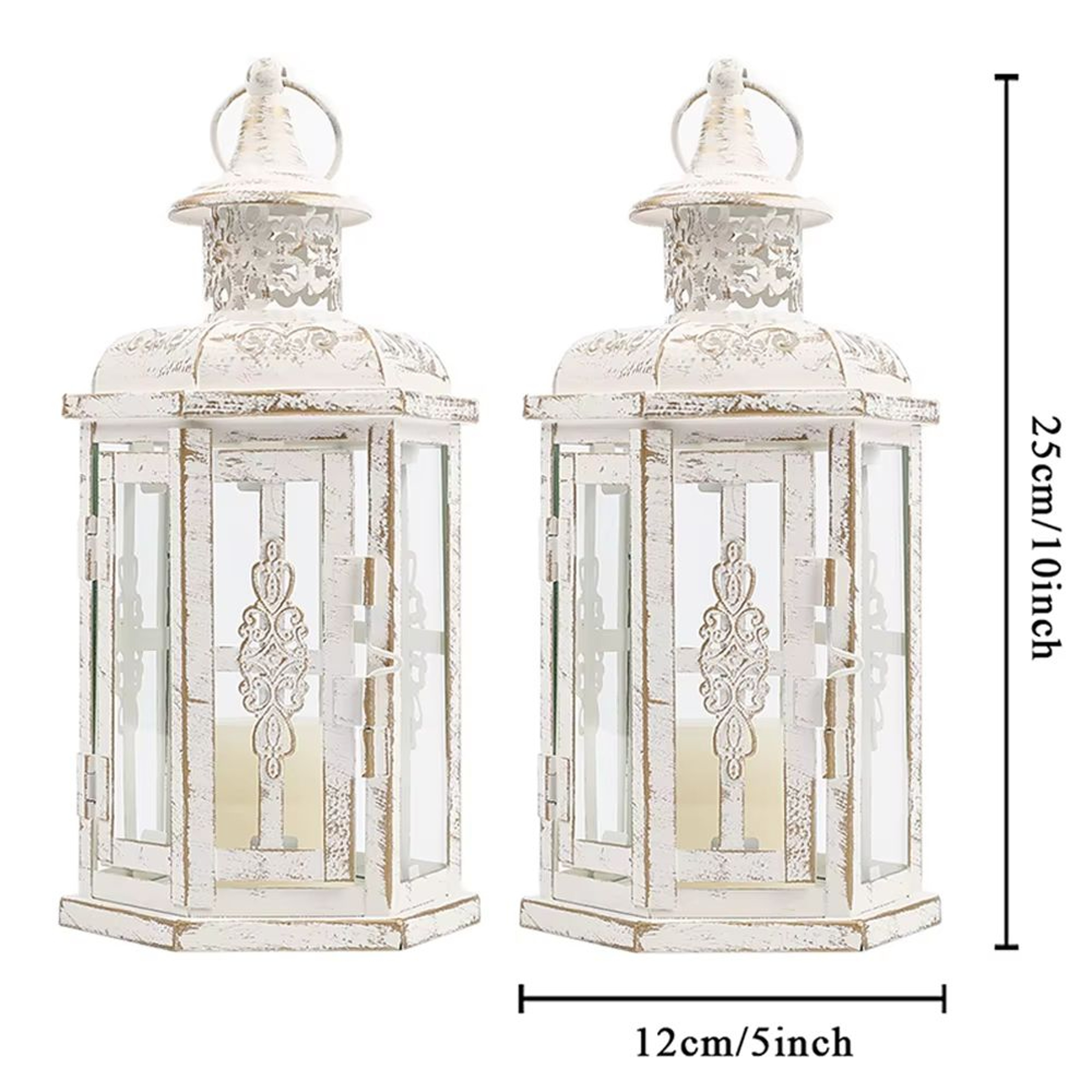 Vintage Nordic Black Iron Candle Lantern Hanging Decor For Home  Wedding 8