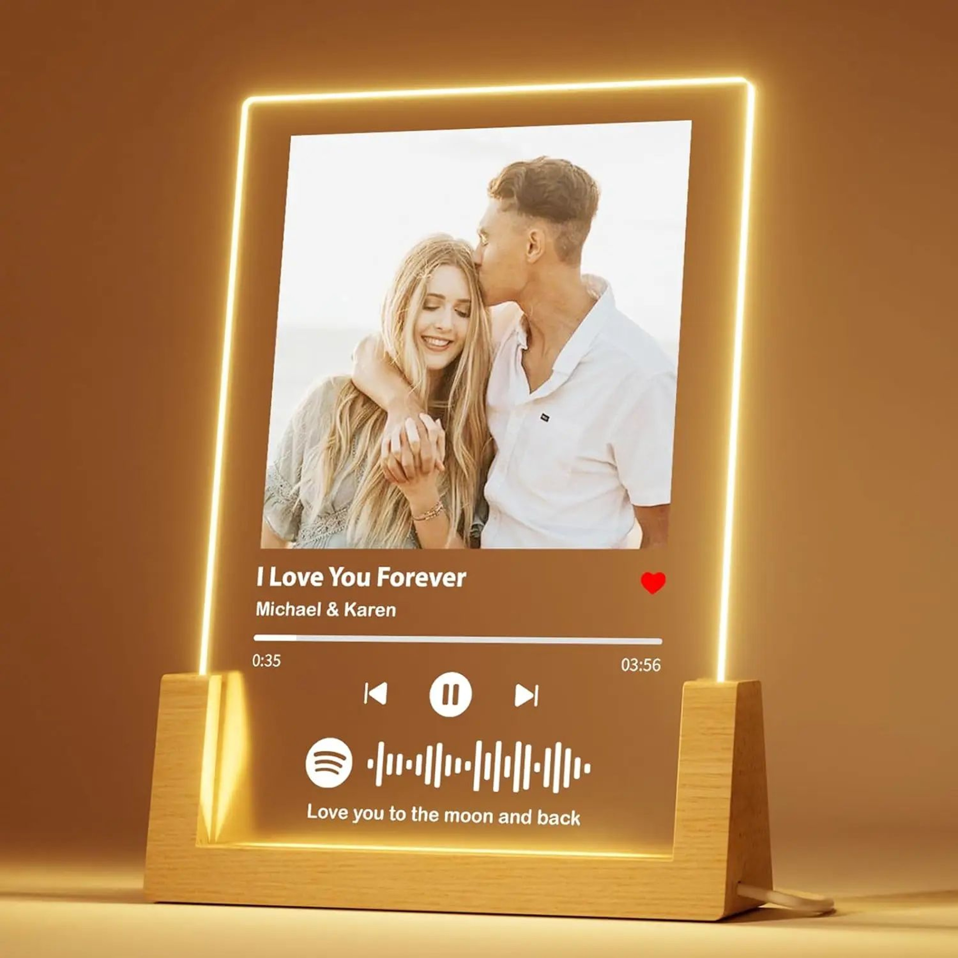 Custom Spotify Acrylic Music Plaque Lamp With Photo  Song Code Gift 0