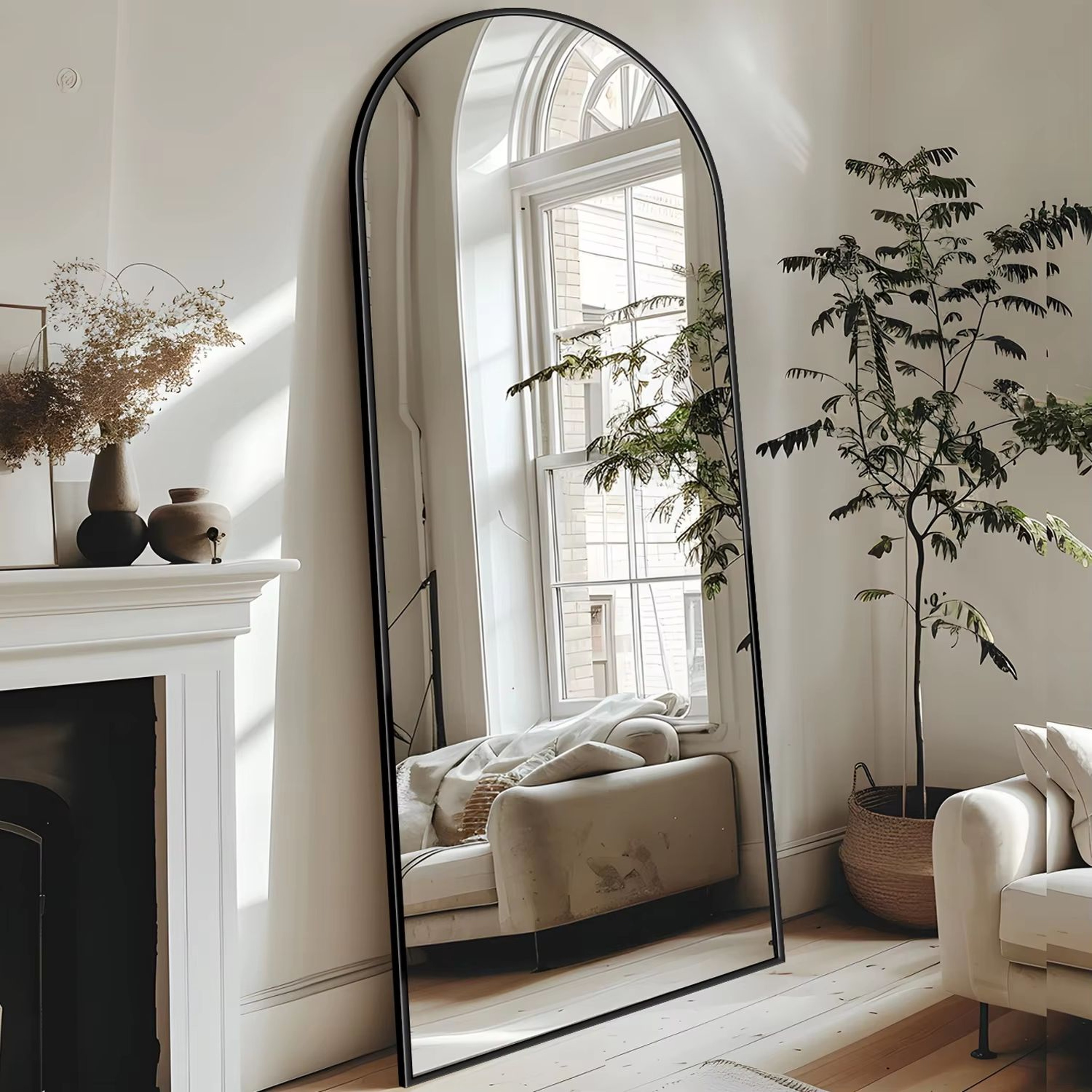 Oversized Full Length Floor Mirror With Stand 58x18in Modern Rectangular Body Mirror 2