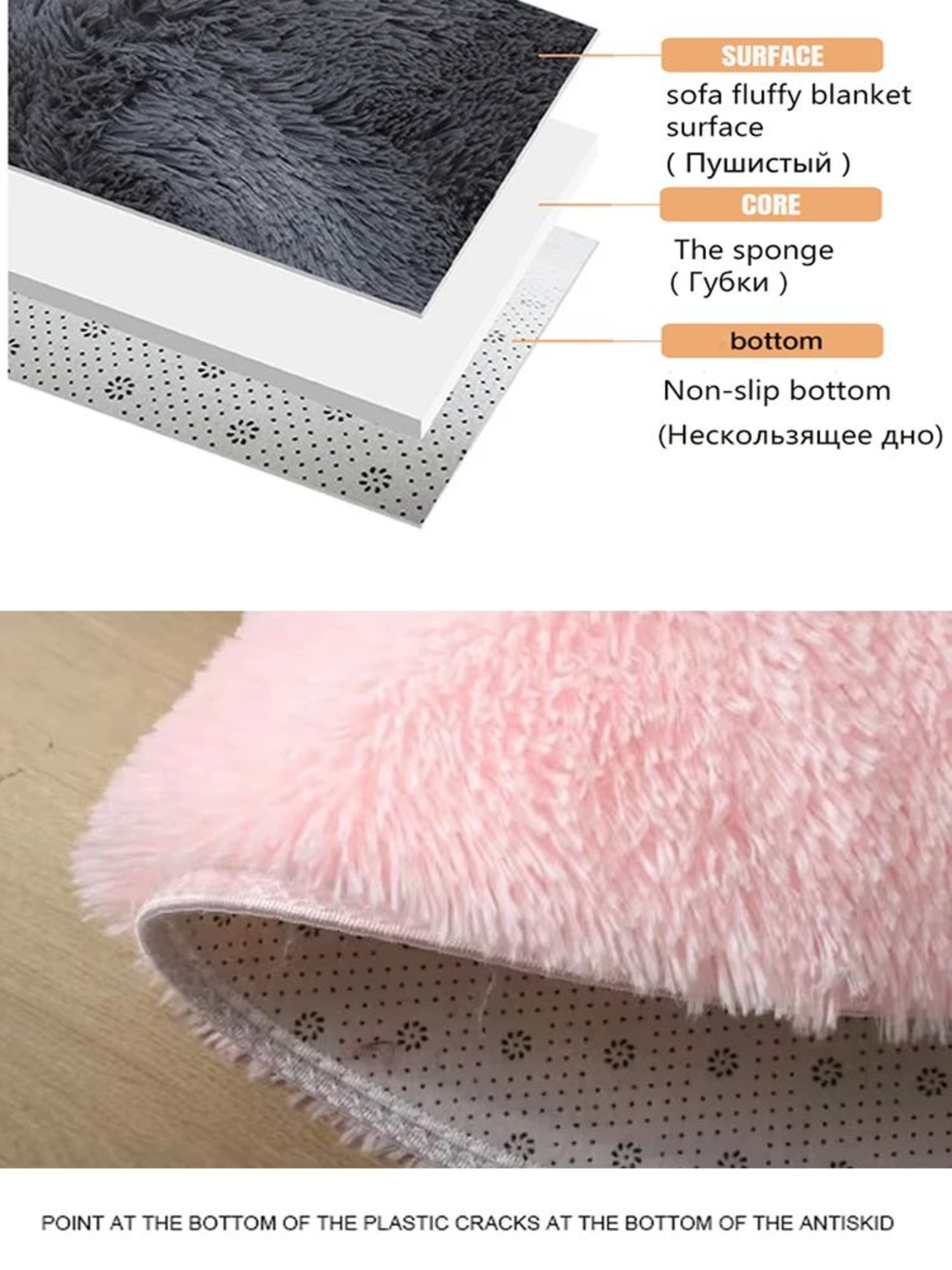 Fluffy Round White Carpet Non Slip Plush Shag Rug For Bedroom Living Room Decor 1