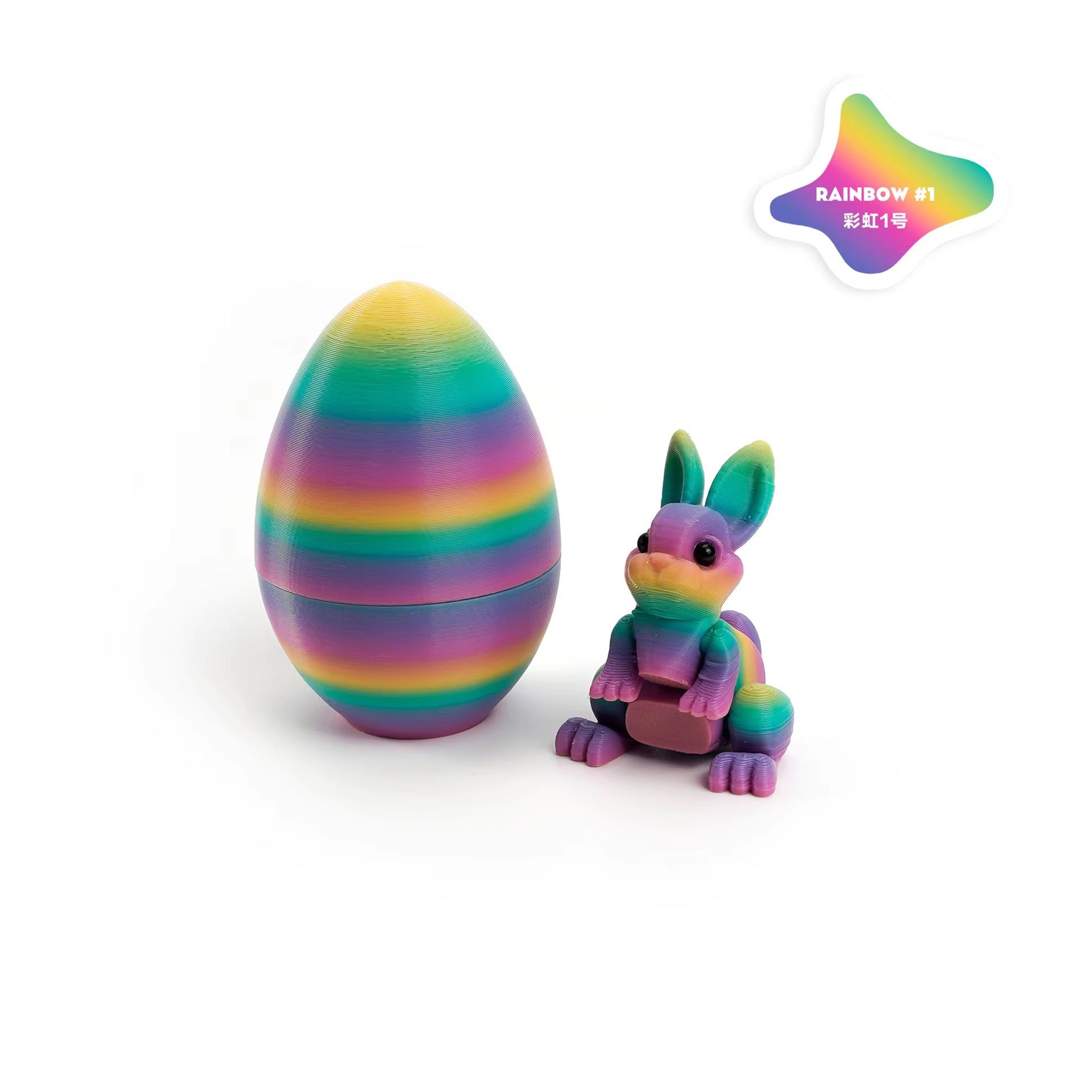 3D Printed Easter Rabbit Egg Bunny Ornament Cute Desktop Decor 5