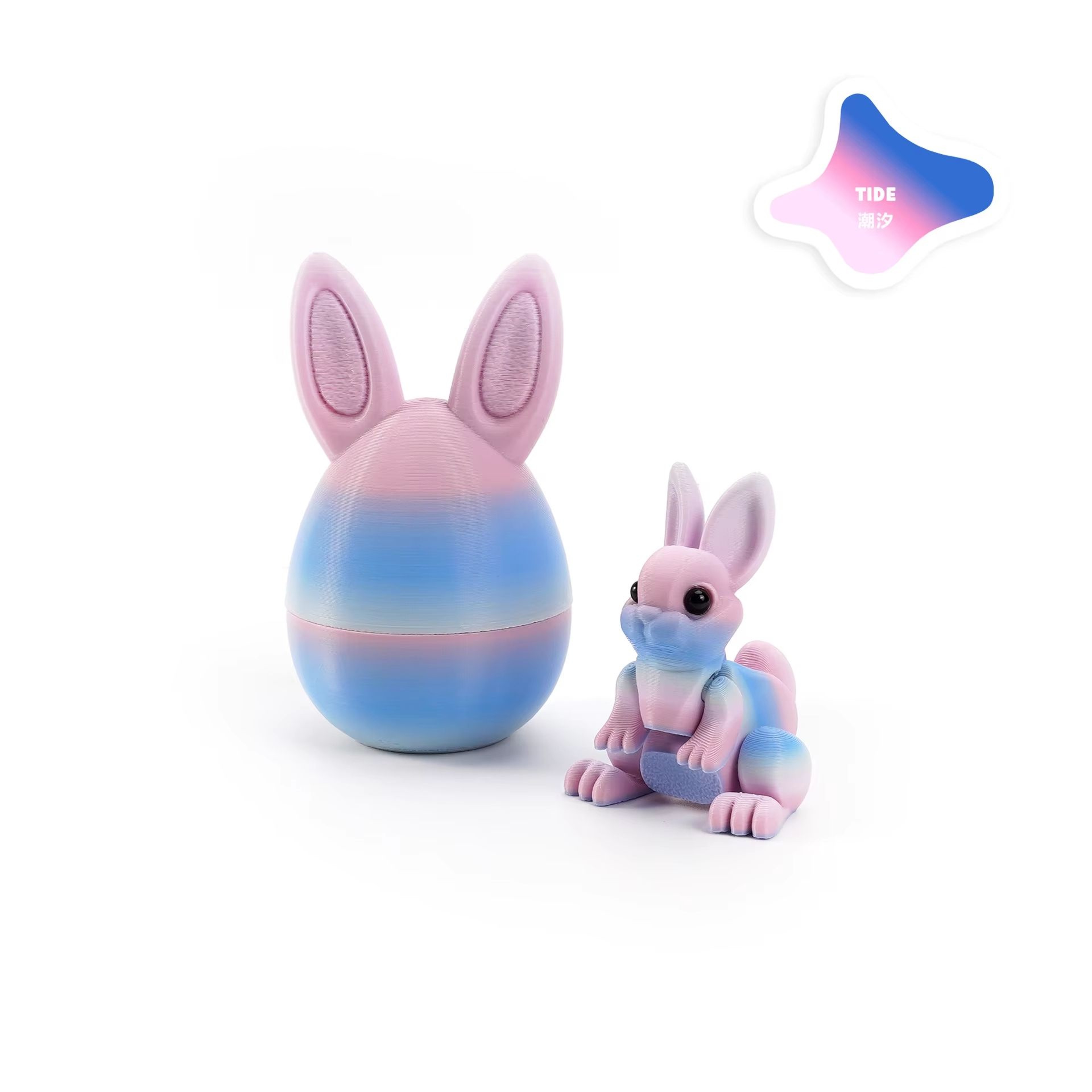 3D Printed Easter Rabbit Egg Bunny Ornament Cute Desktop Decor 19