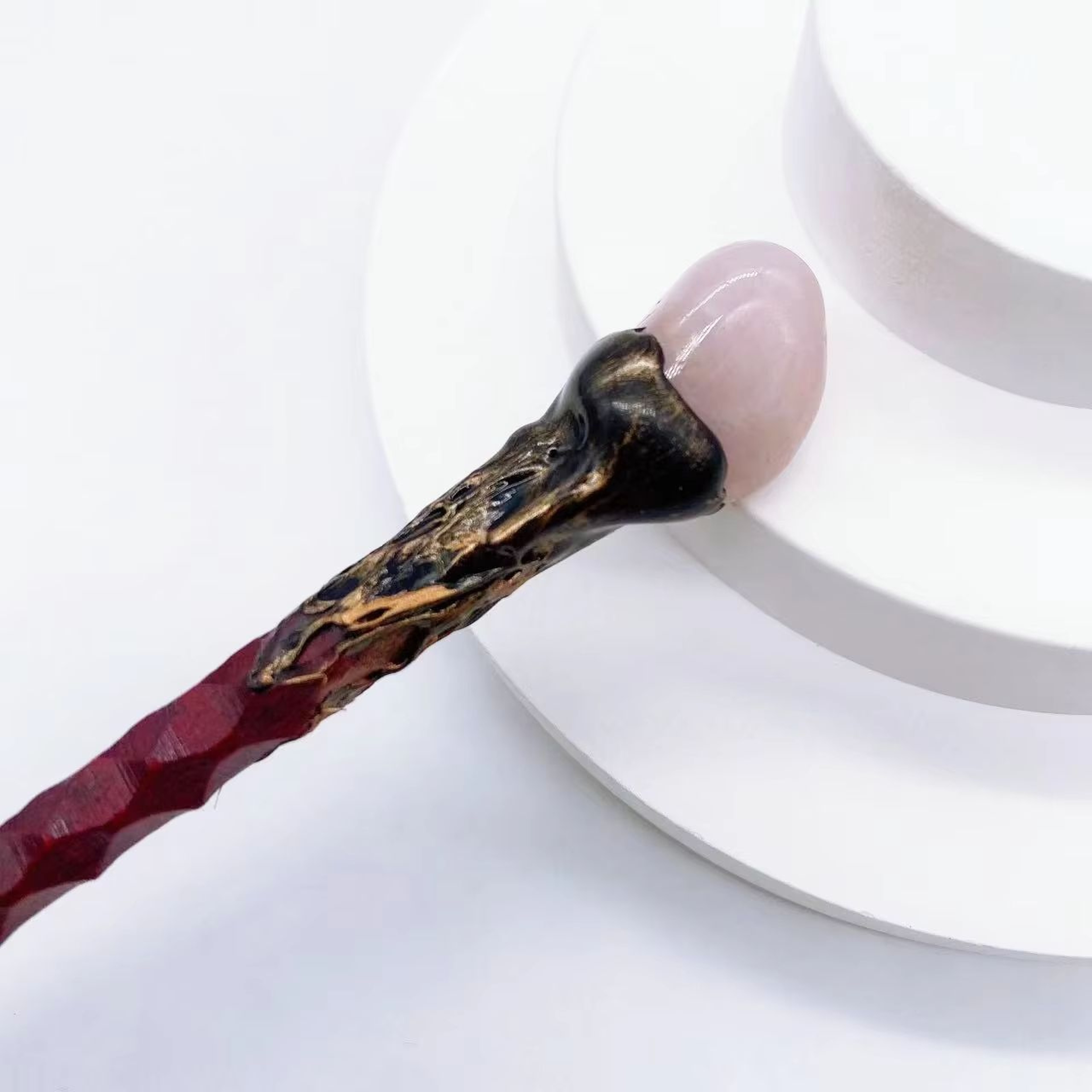 Authentic Rose Quartz Healing Crystal Wand For Reiki And Witchcraft Energy Work 9