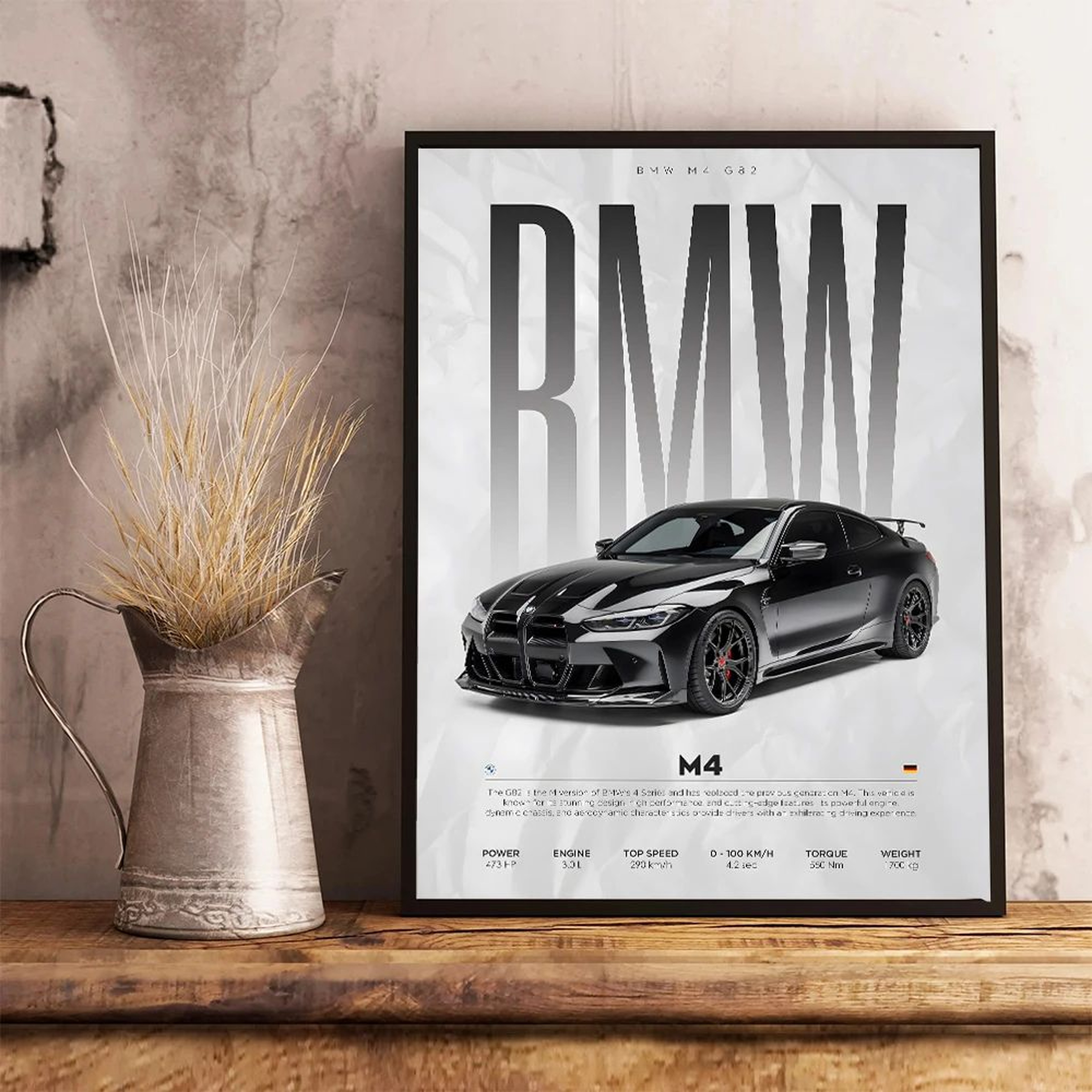 Black Famous Cars Canvas Wall Art Print For Modern Home Decoration Automotive Racing Poster 1