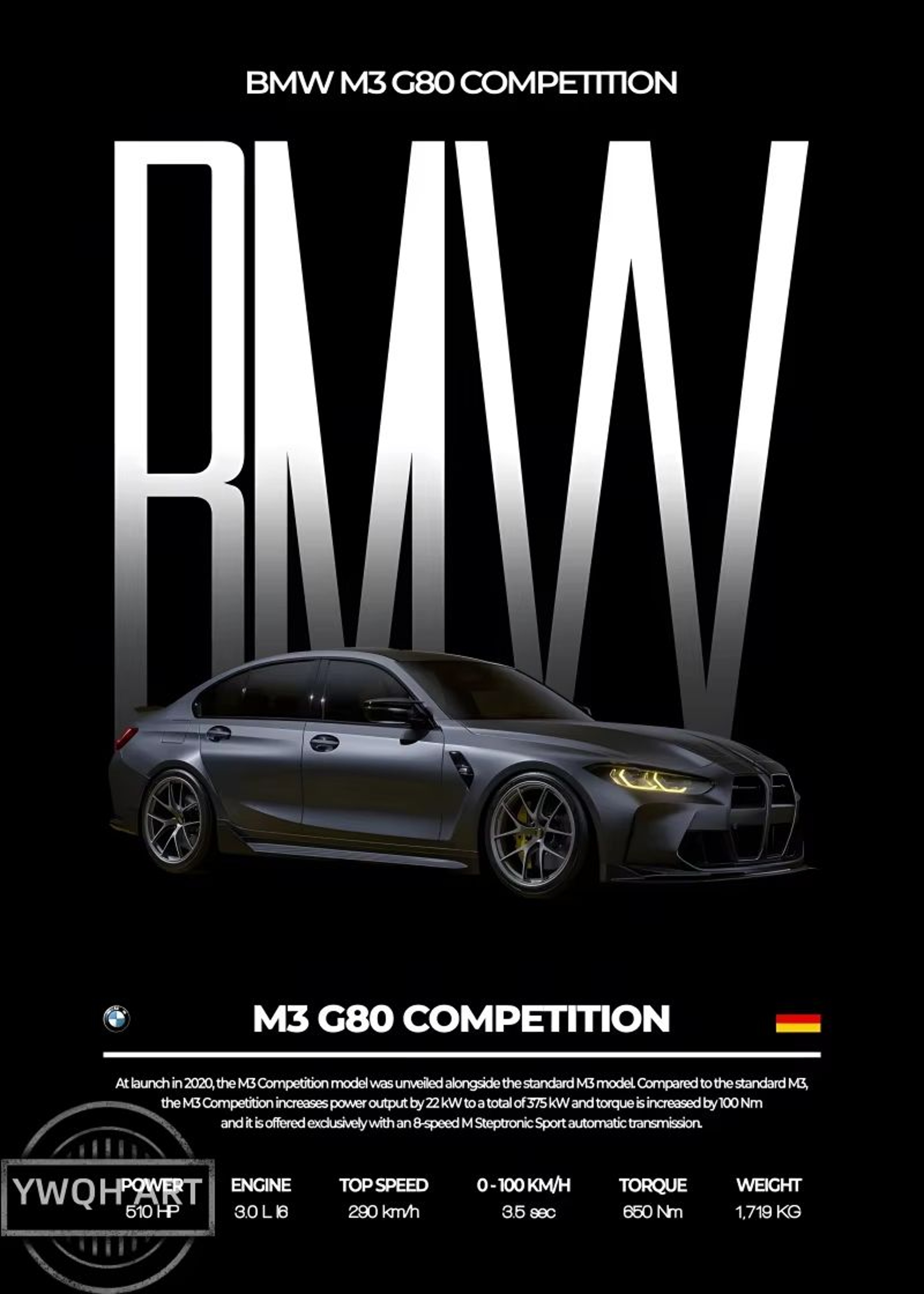 Black Famous Cars Canvas Wall Art Print For Modern Home Decoration Automotive Racing Poster 22