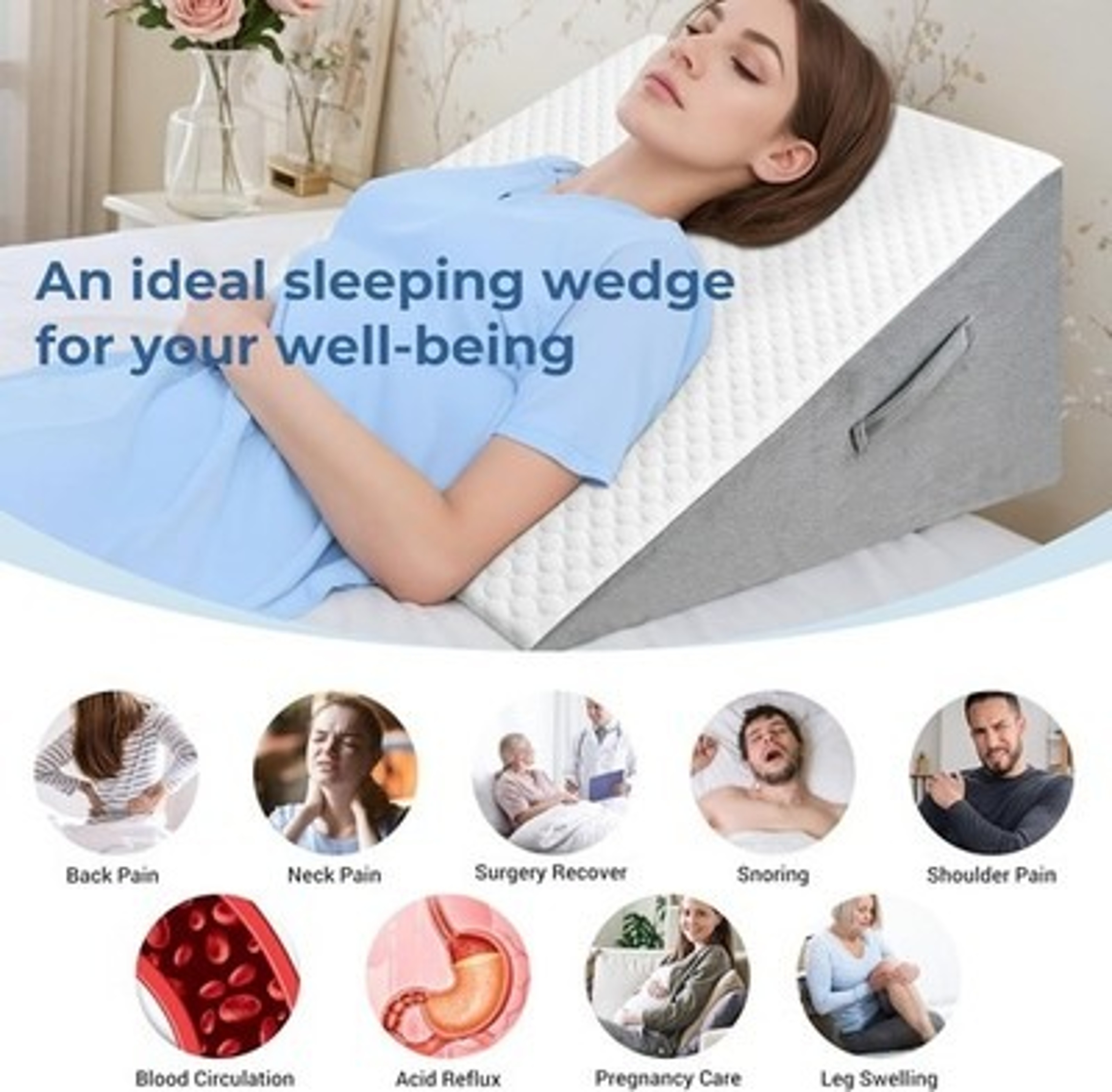 Adjustable 3-Piece Wedge Pillow Set for Sleeping, Acid Reflux, Snoring & Post-Surgery Comfort – view 10