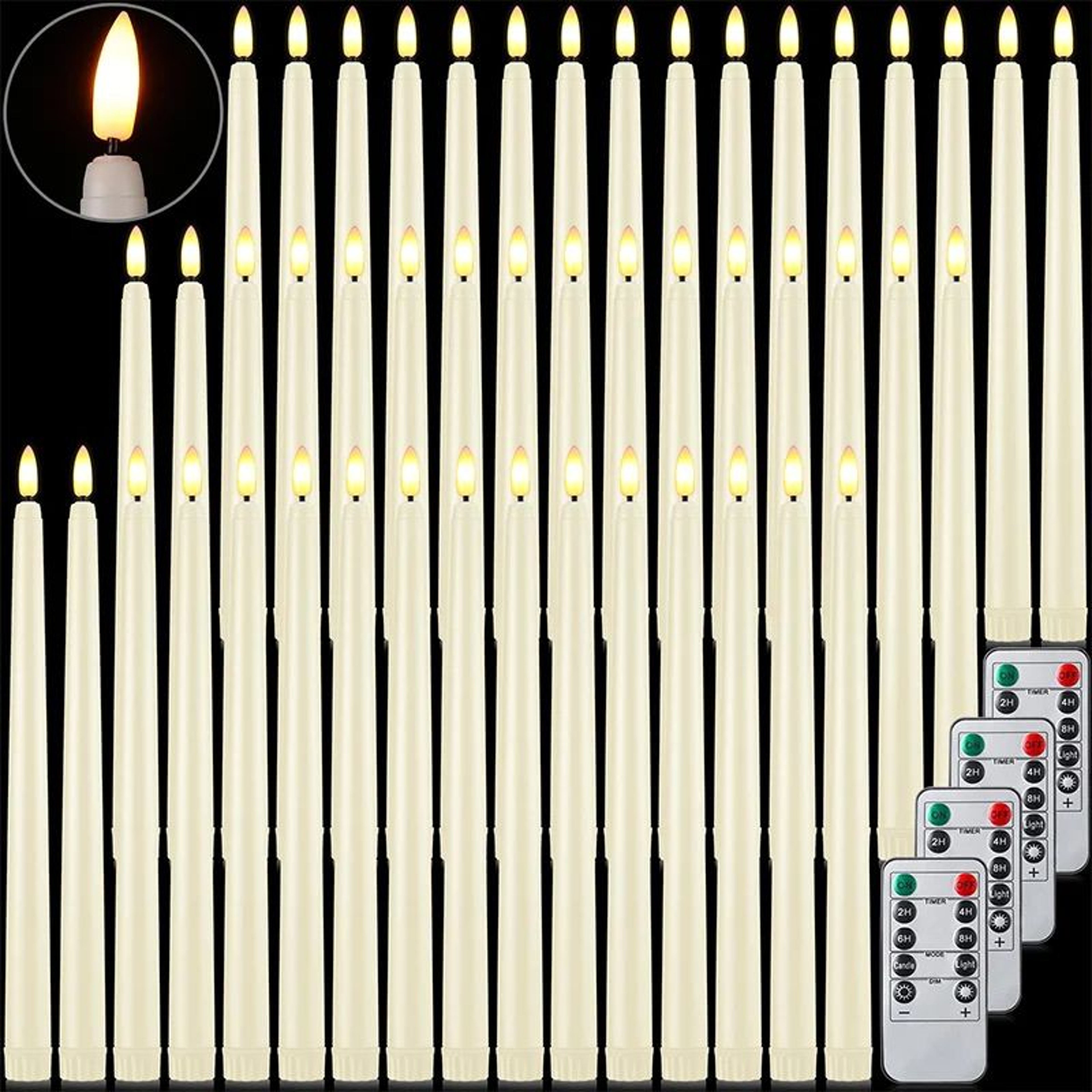 Flameless LED Taper Candle Set With Flickering Light Battery Operated Wedding And Home Decor 0