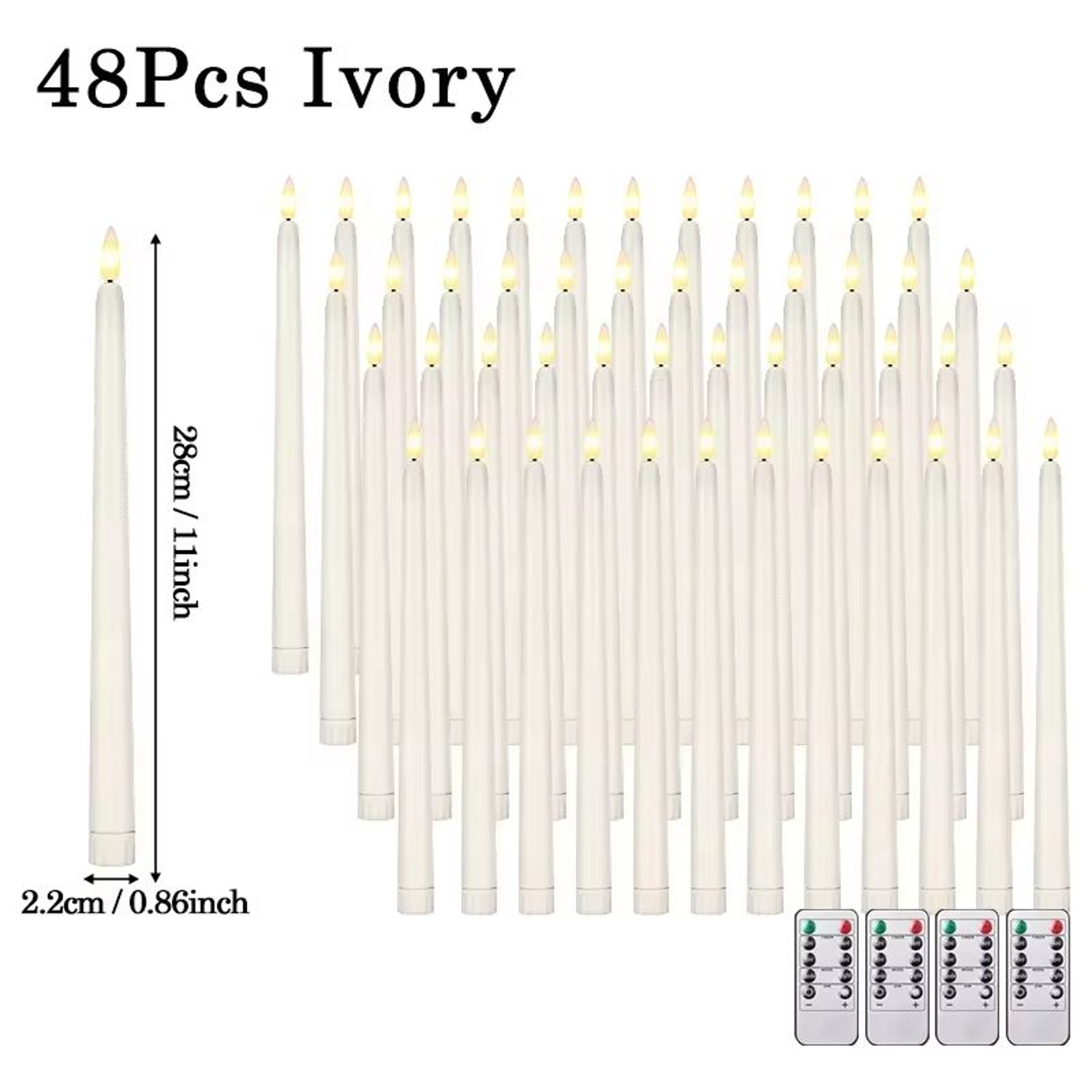 Flameless LED Taper Candle Set With Flickering Light Battery Operated Wedding And Home Decor 15