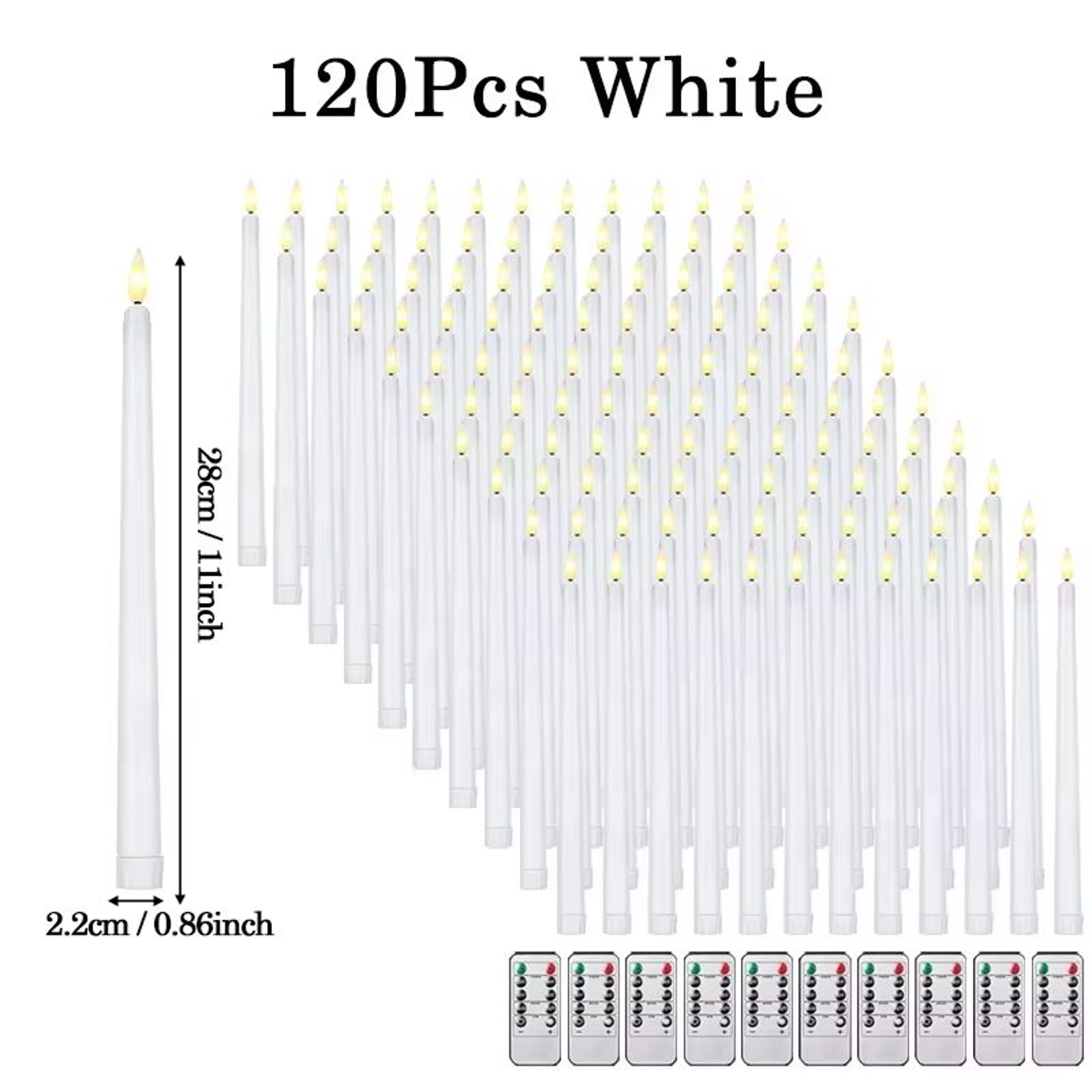 Flameless LED Taper Candle Set With Flickering Light Battery Operated Wedding And Home Decor 19