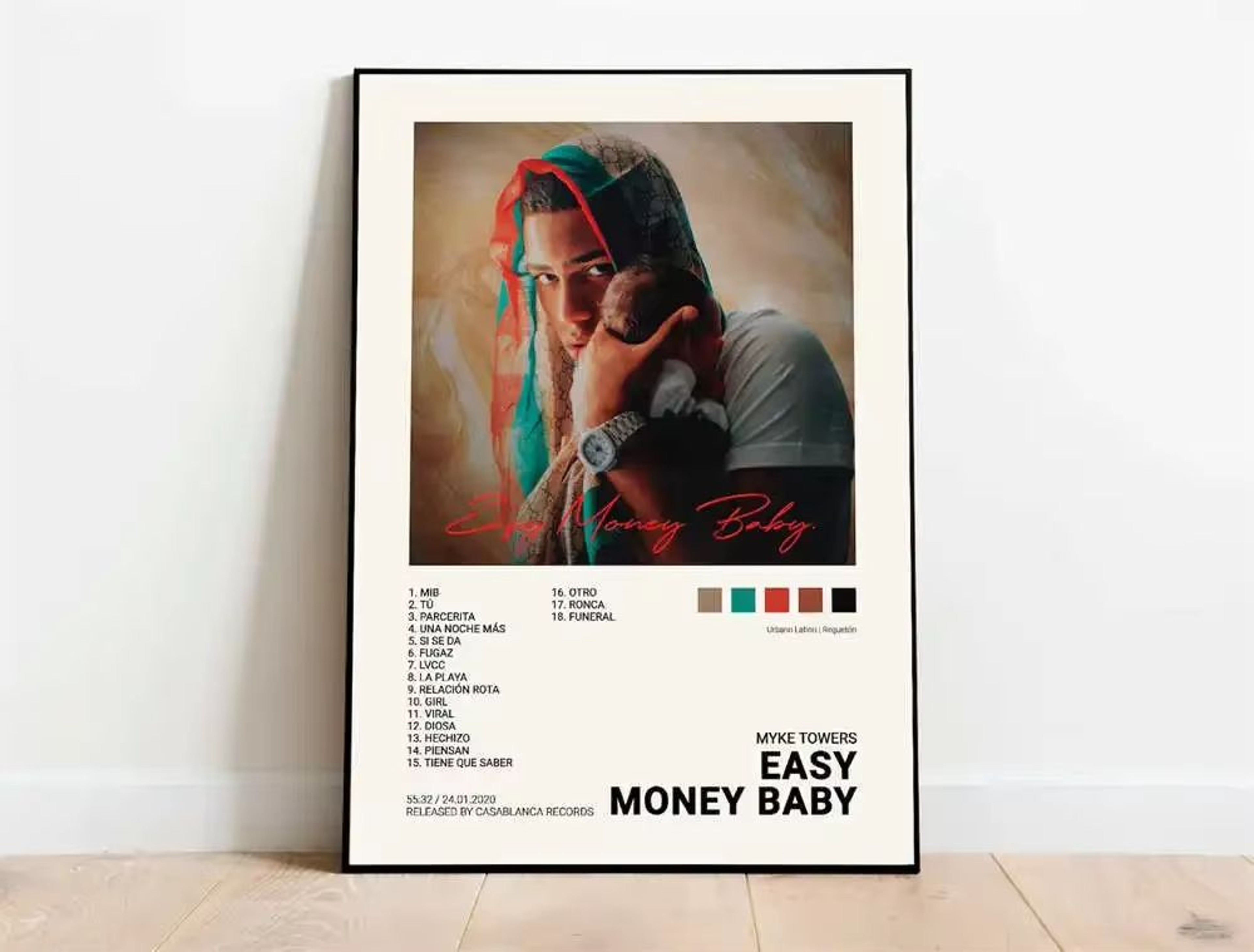 Latin Rapper Album Cover Canvas Poster Wall Art For Aesthetic Room Decor 20