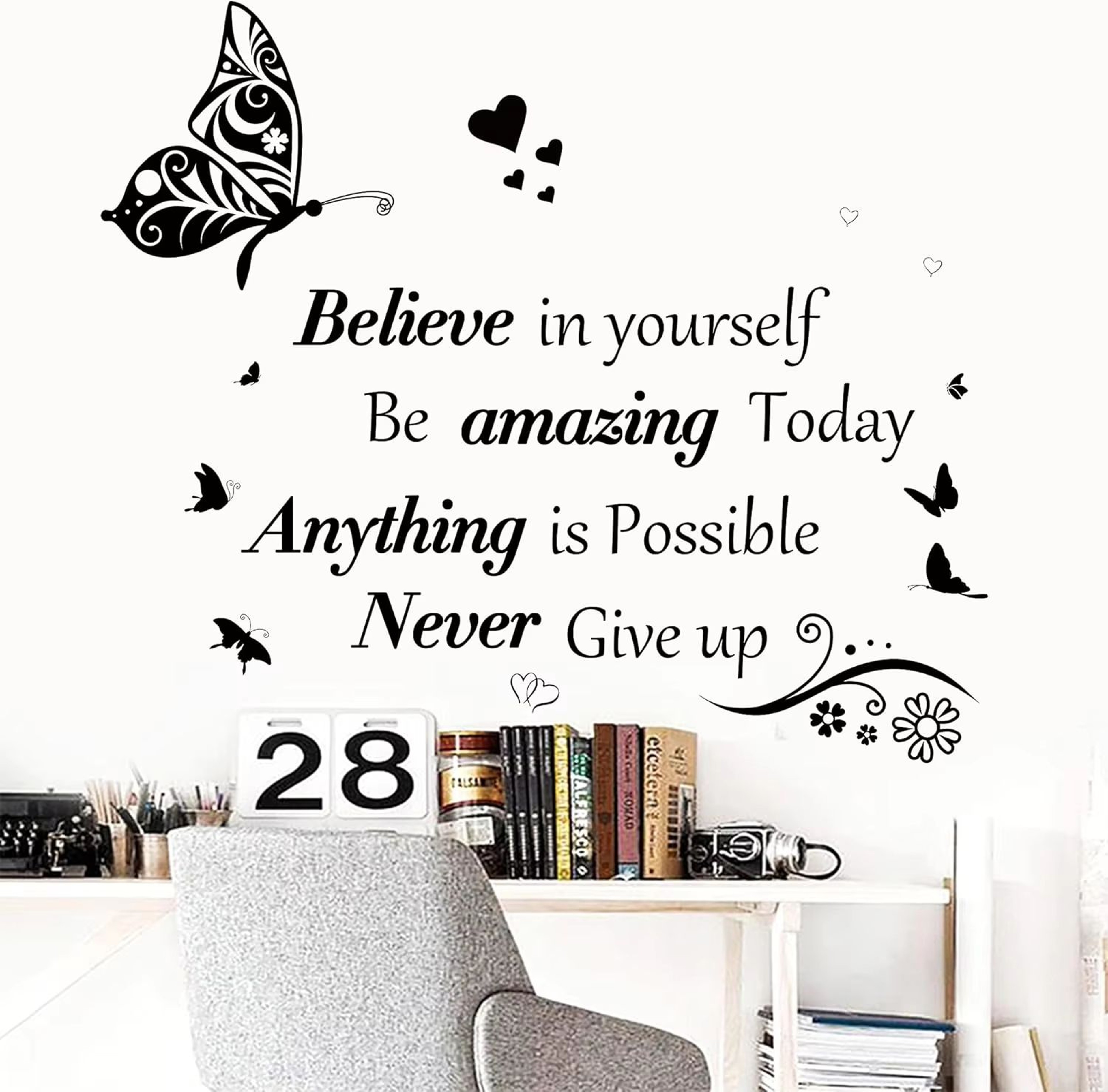 Inspirational Butterfly Wall Stickers With Positive Quotes Peel And Stick Removable Decor 1