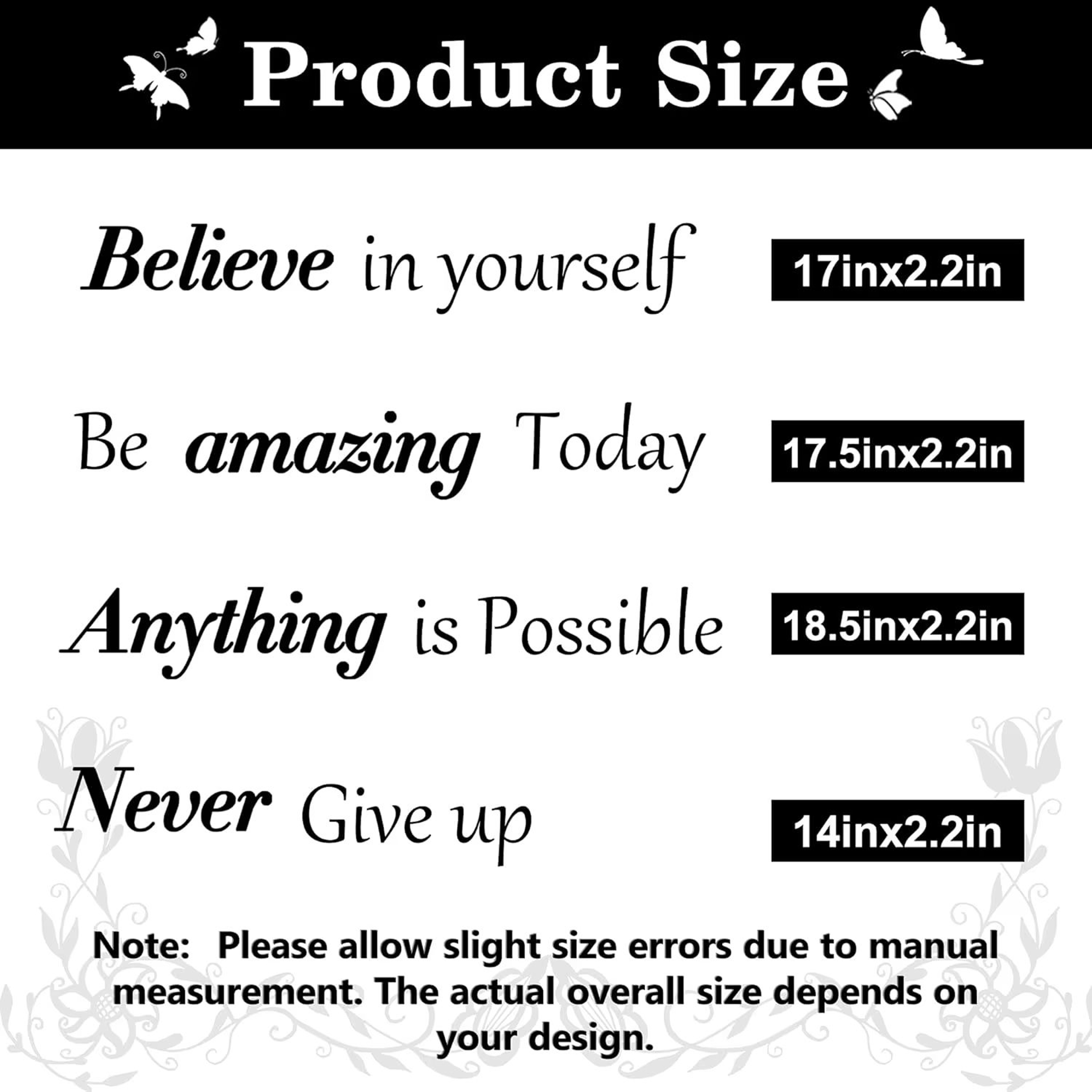 Inspirational Butterfly Wall Stickers With Positive Quotes Peel And Stick Removable Decor 3