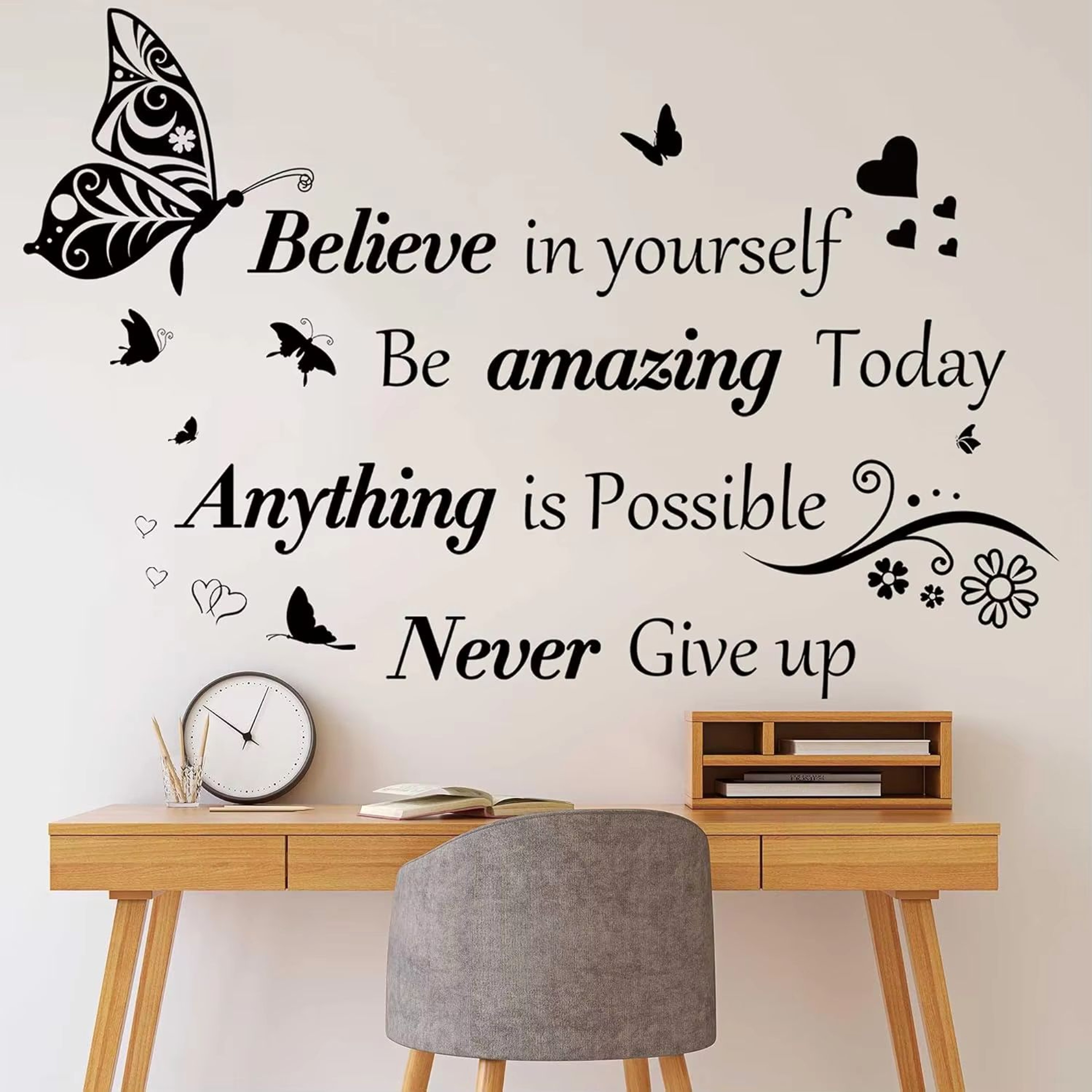 Inspirational Butterfly Wall Stickers With Positive Quotes Peel And Stick Removable Decor 6