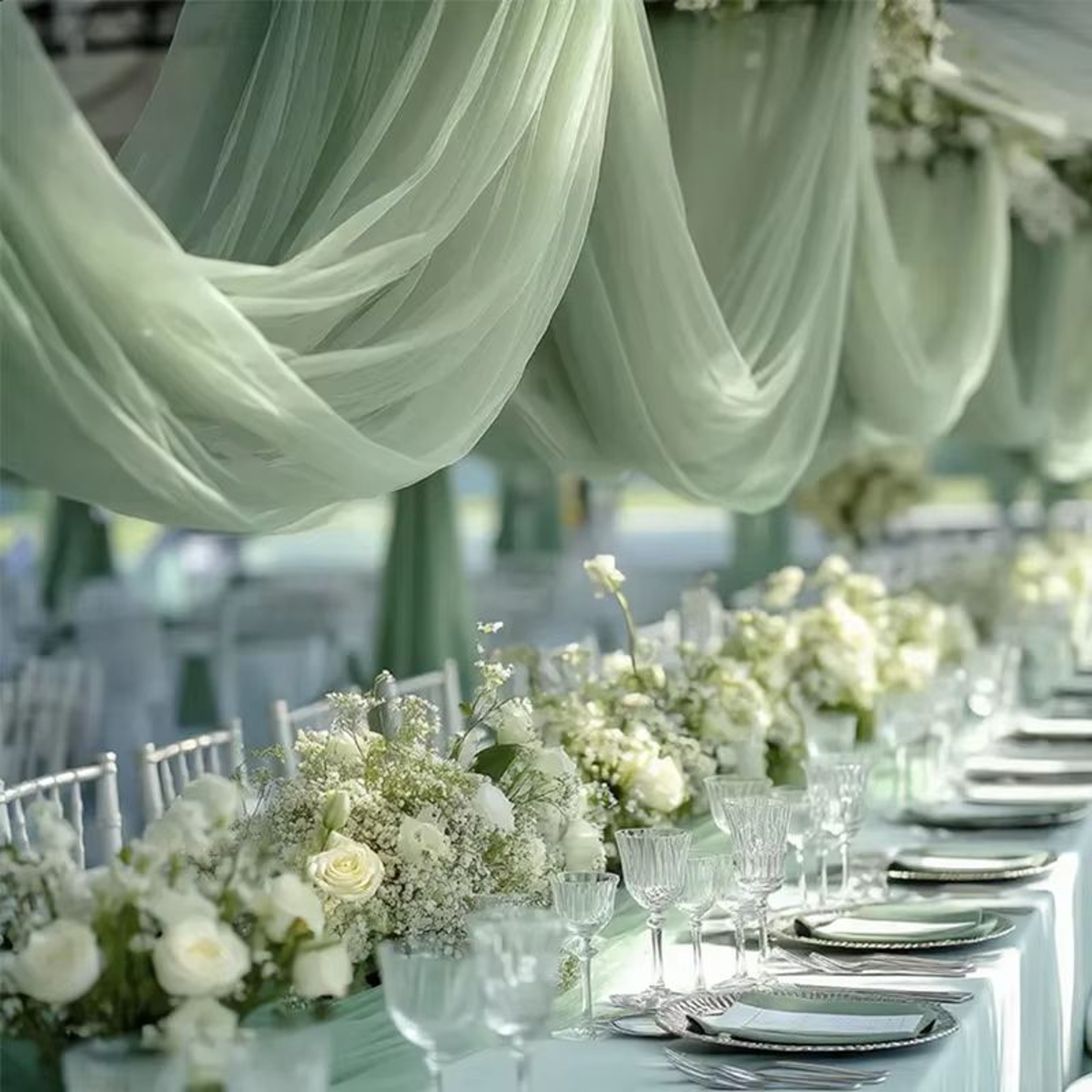 Sheer Gauze Table Runner 10 Ft Romantic Wedding  Party Decor 4