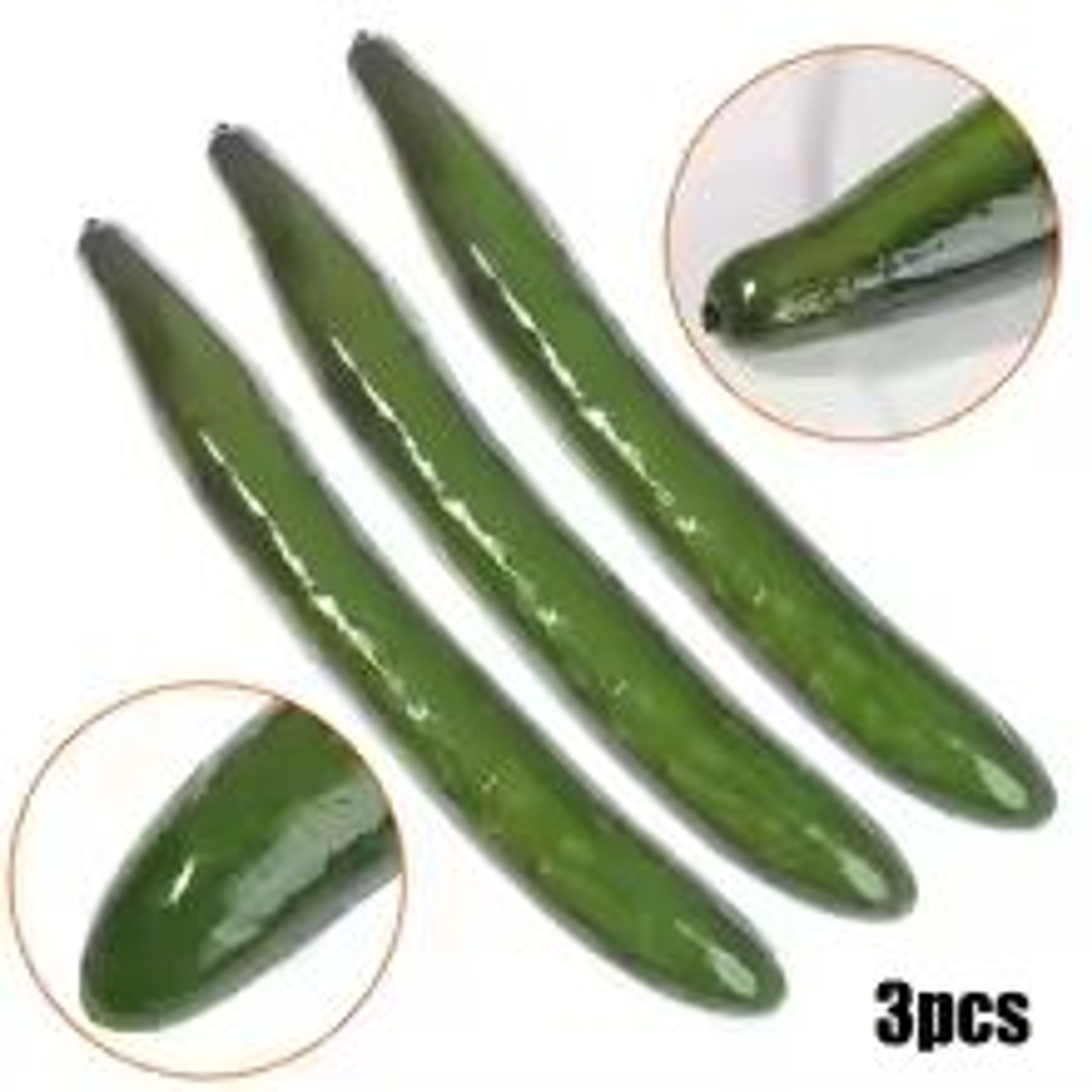 3 Pcs Lifelike Artificial Cucumber Decor Realistic Kitchen Display Props 2
