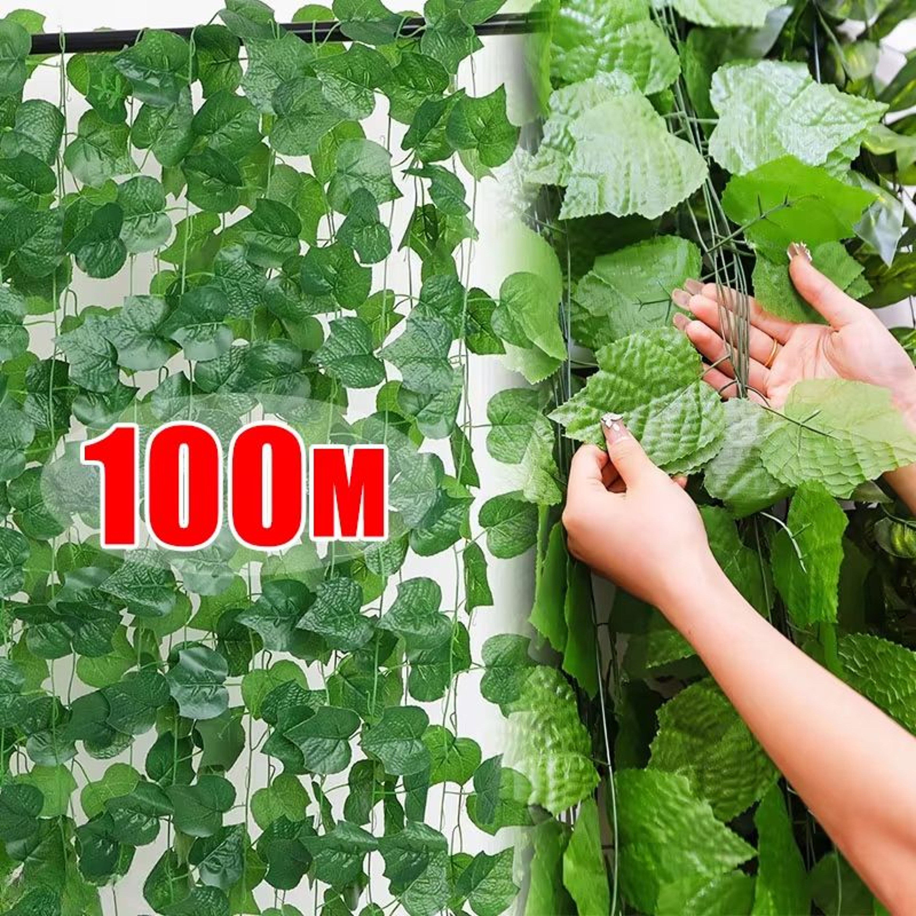 Artificial Ivy Leaf Garland Vine Decor UV Resistant Faux Hanging Plant 0