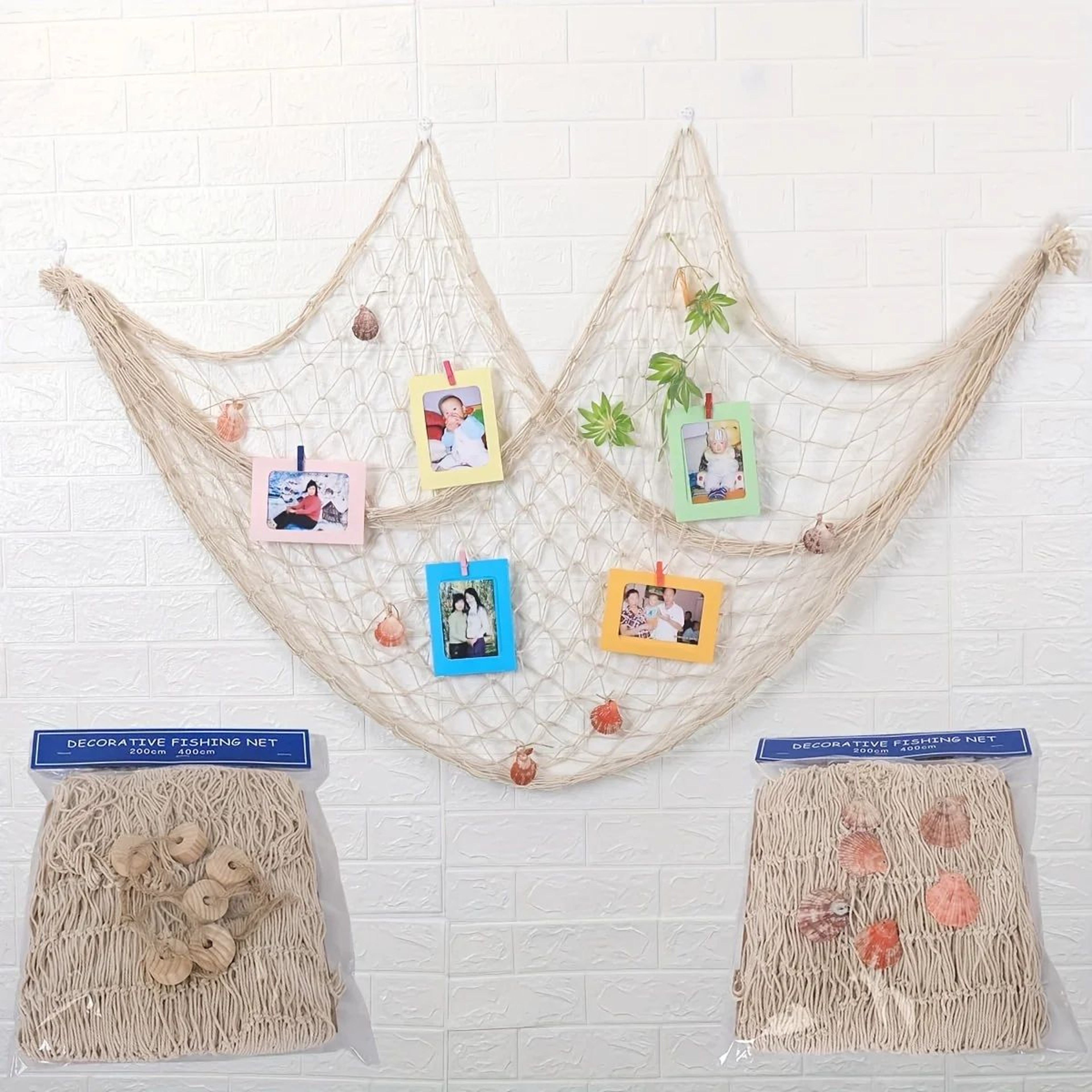 Nautical Fishing Net Wall Hanging Coastal Beach Party Decor Hawaiian Pirate Theme 2