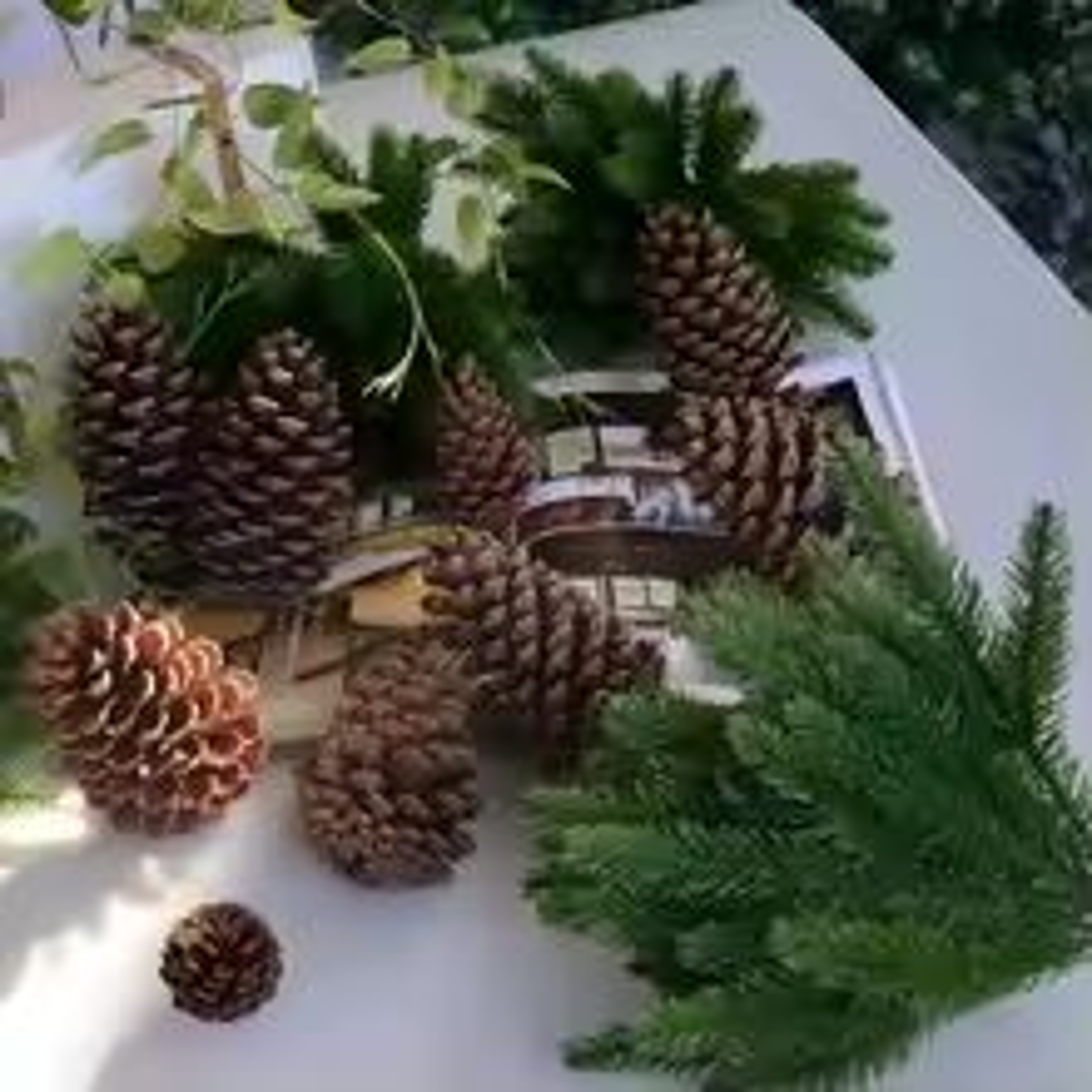 20PCS Artificial Pine Needle Branches Green Christmas DIY Garland Decor Stems 5