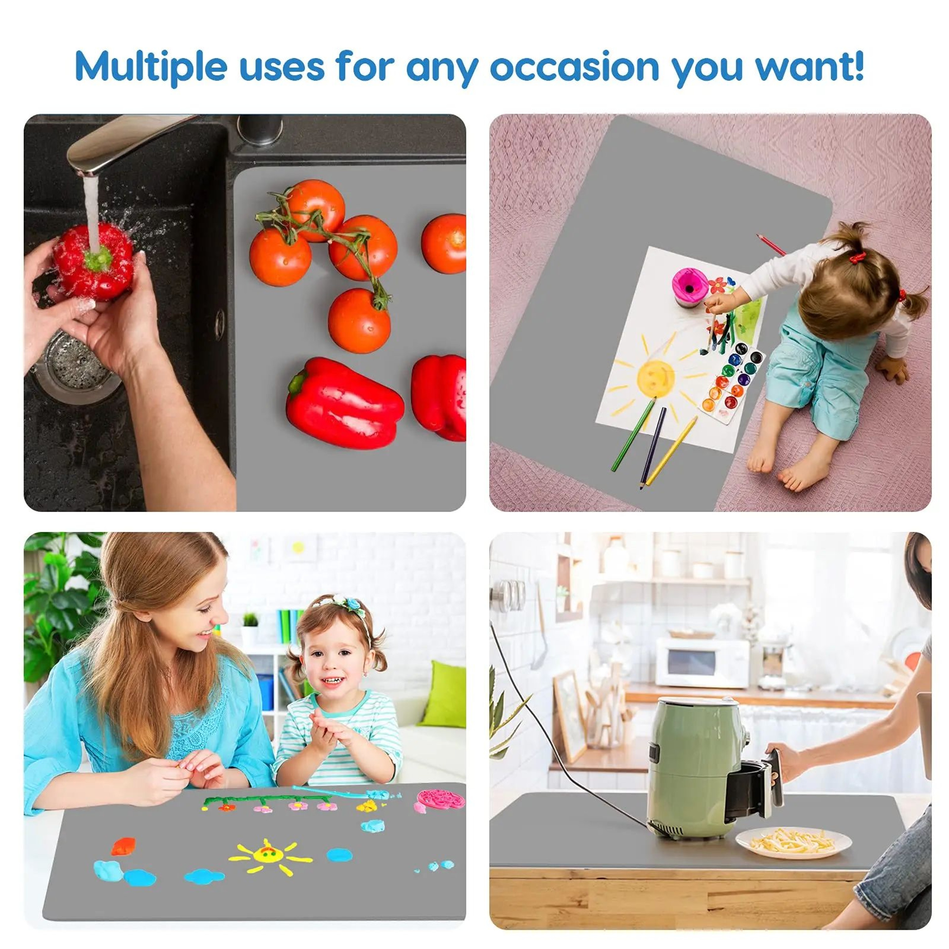 Large Waterproof Kitchen Counter Mat  Heat Resistant OilProof Desk  Table Protector For Home  Kids 5