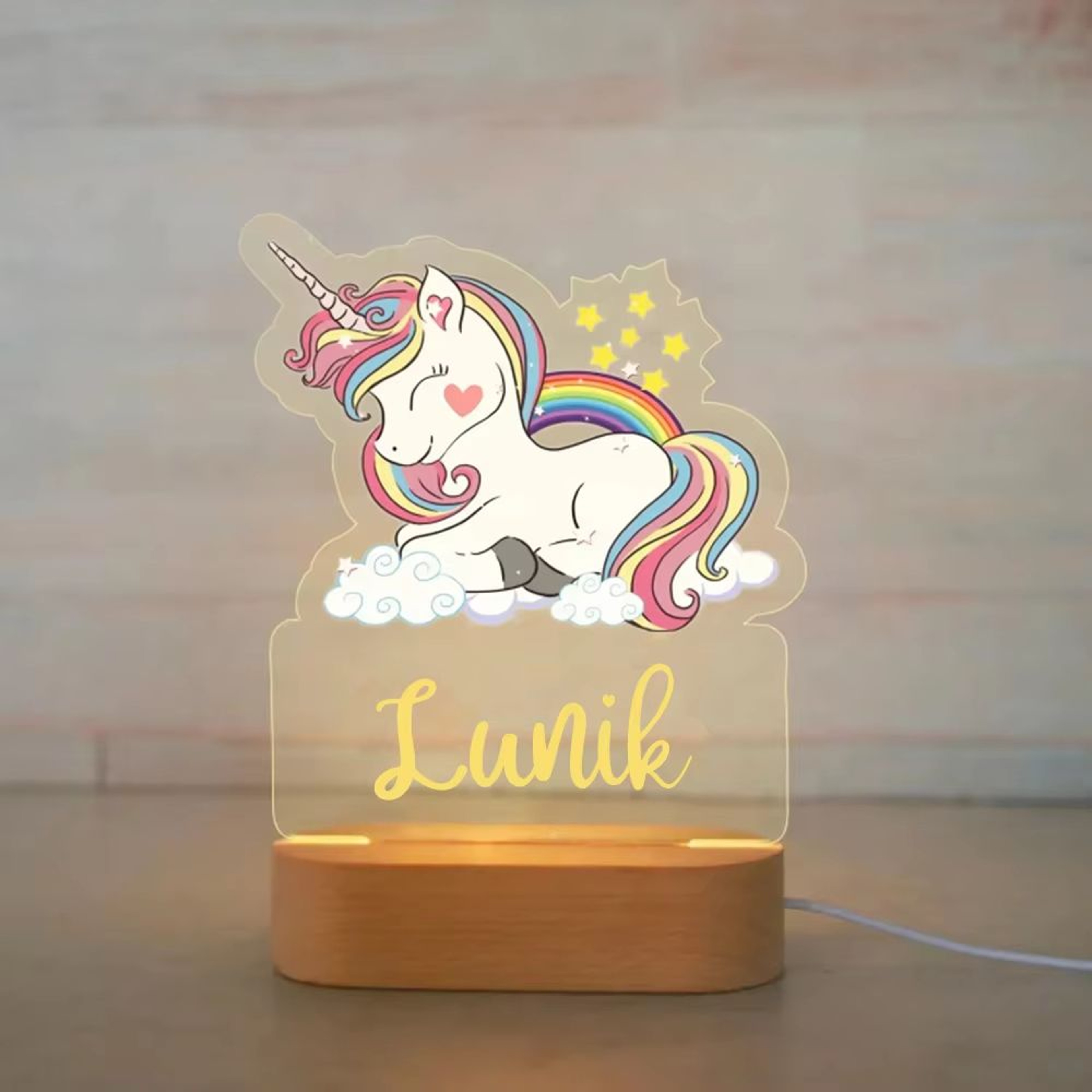 Personalized Animal Name Night Light Acrylic LED Lamp For Kids Bedroom 19
