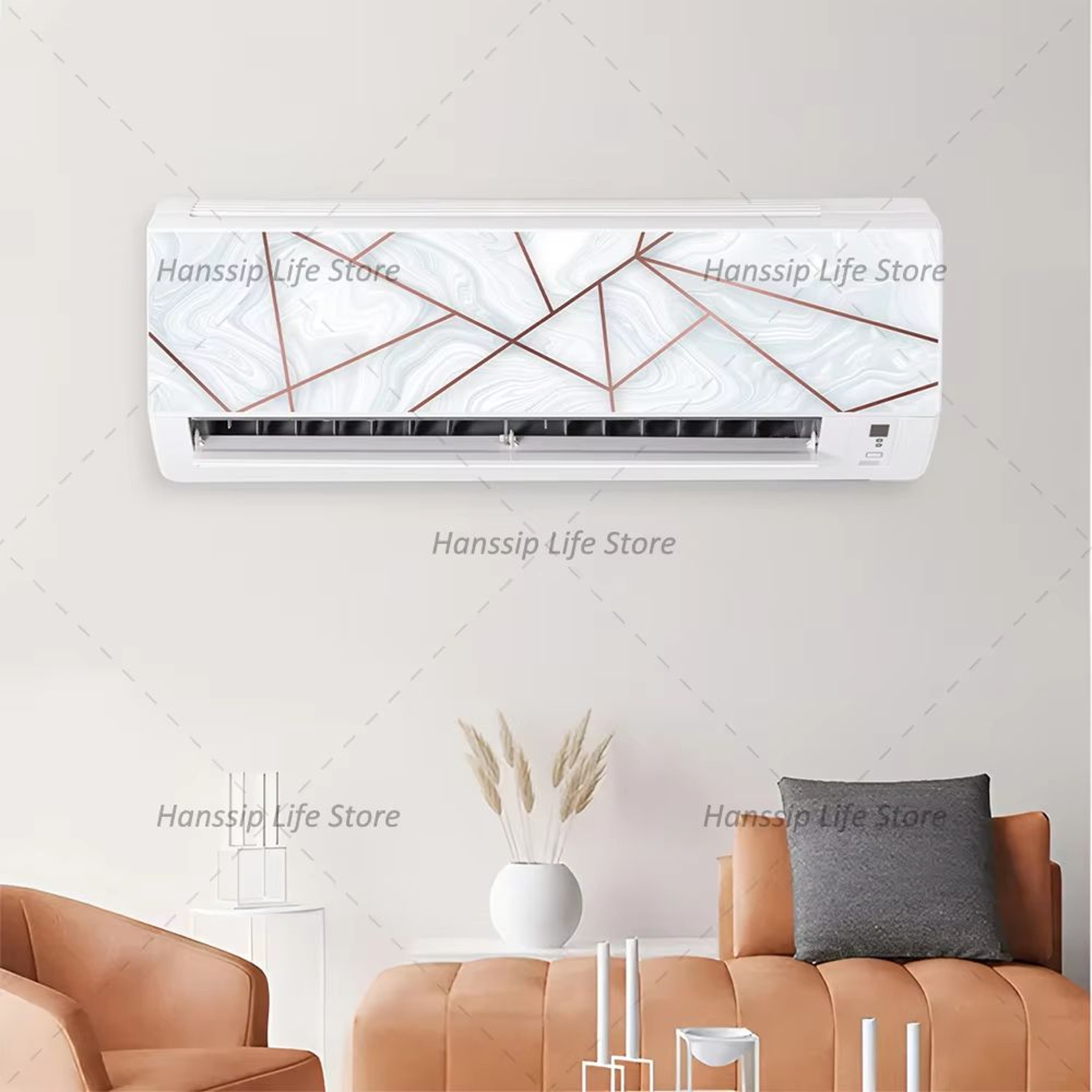 3D Geometric Air Conditioner Panel Wall Sticker Modern Home Decor Decal 12