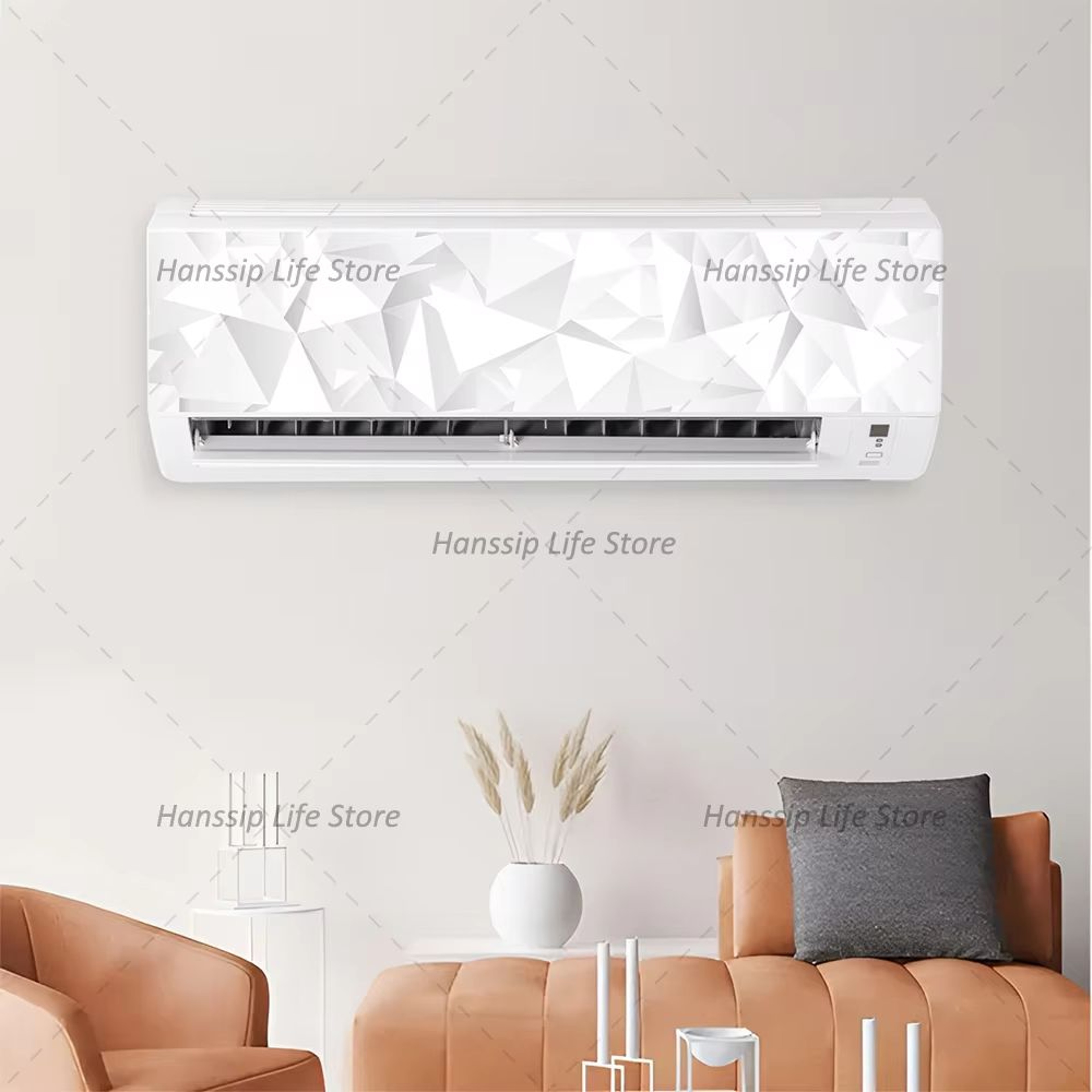 3D Geometric Air Conditioner Panel Wall Sticker Modern Home Decor Decal 16