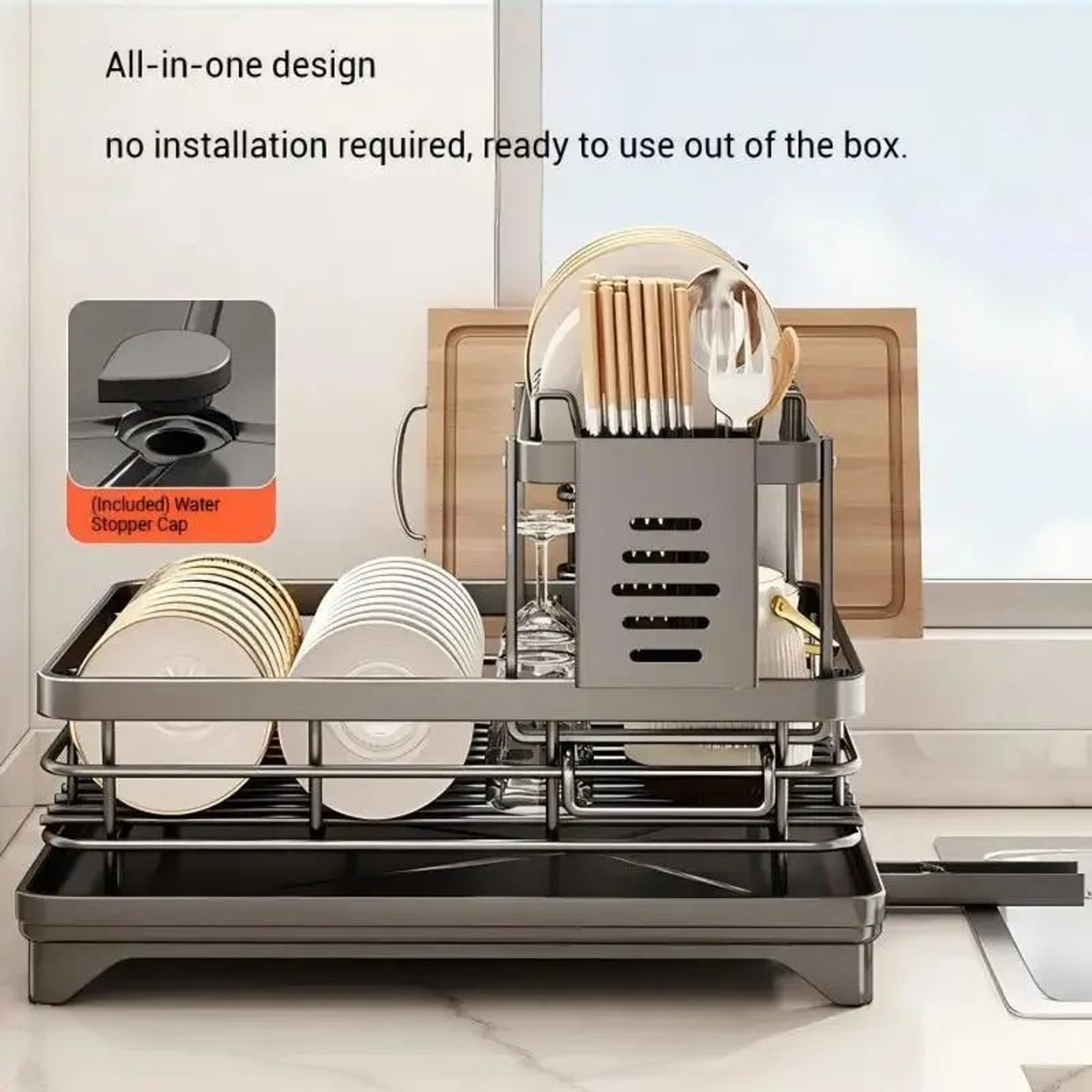 Adjustable Stainless Steel Over Sink Dish Drying Rack Space Saving Kitchen Organizer 1