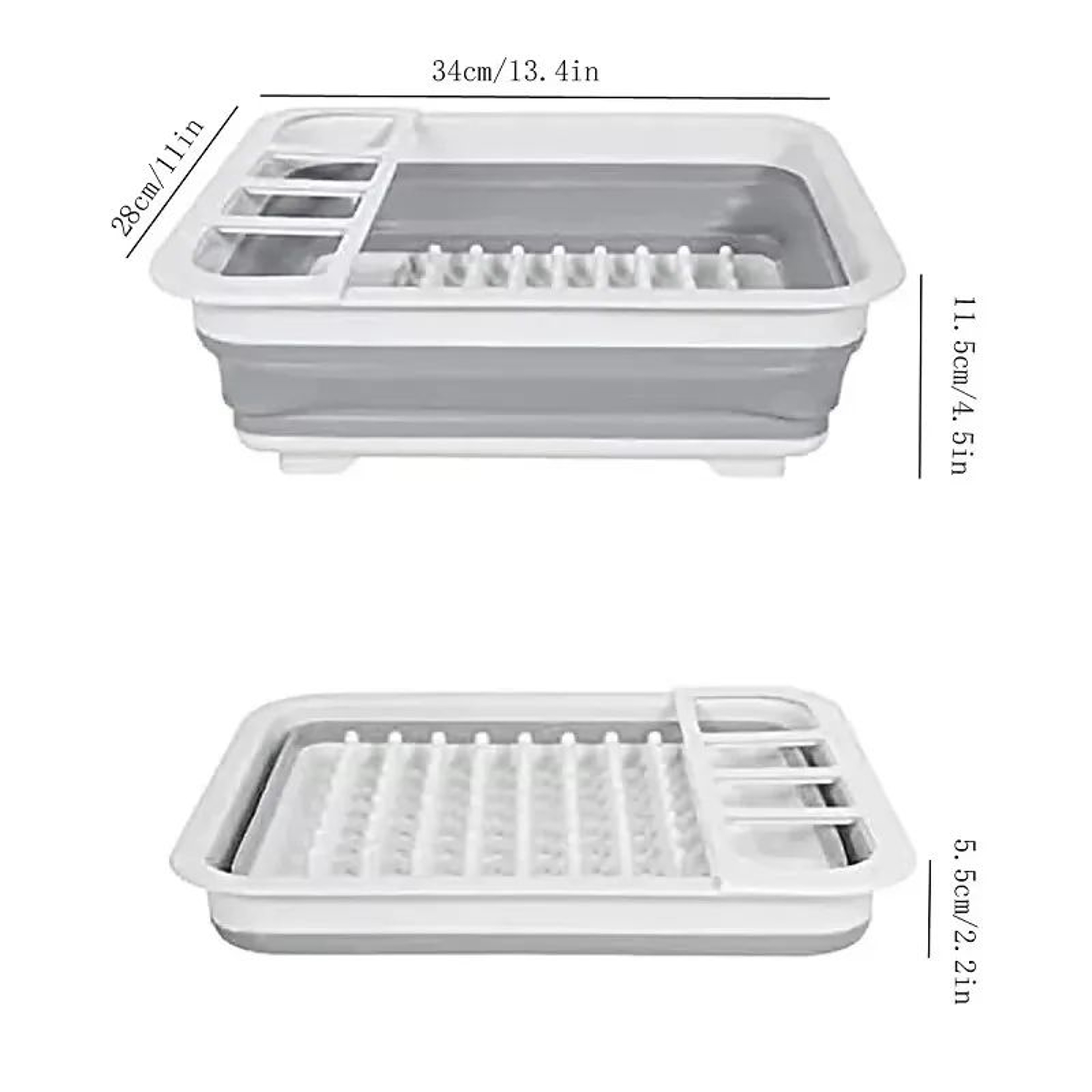 Foldable Dish Drying Rack With Drain Tray Space Saving Kitchen Organizer 4