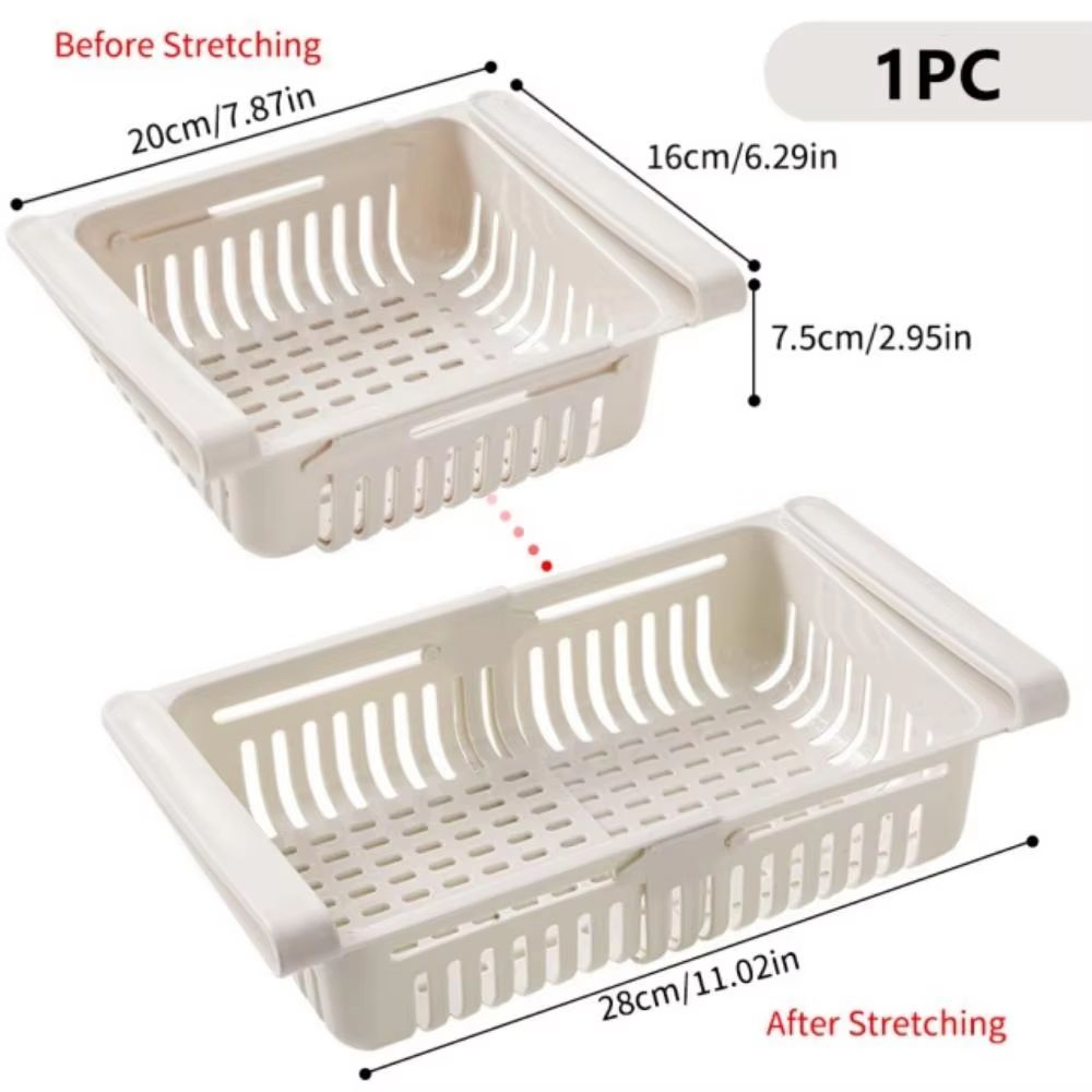 PullOut Refrigerator Drawer Organizer With Adjustable Shelf Fit And FreshKeeping Design 7