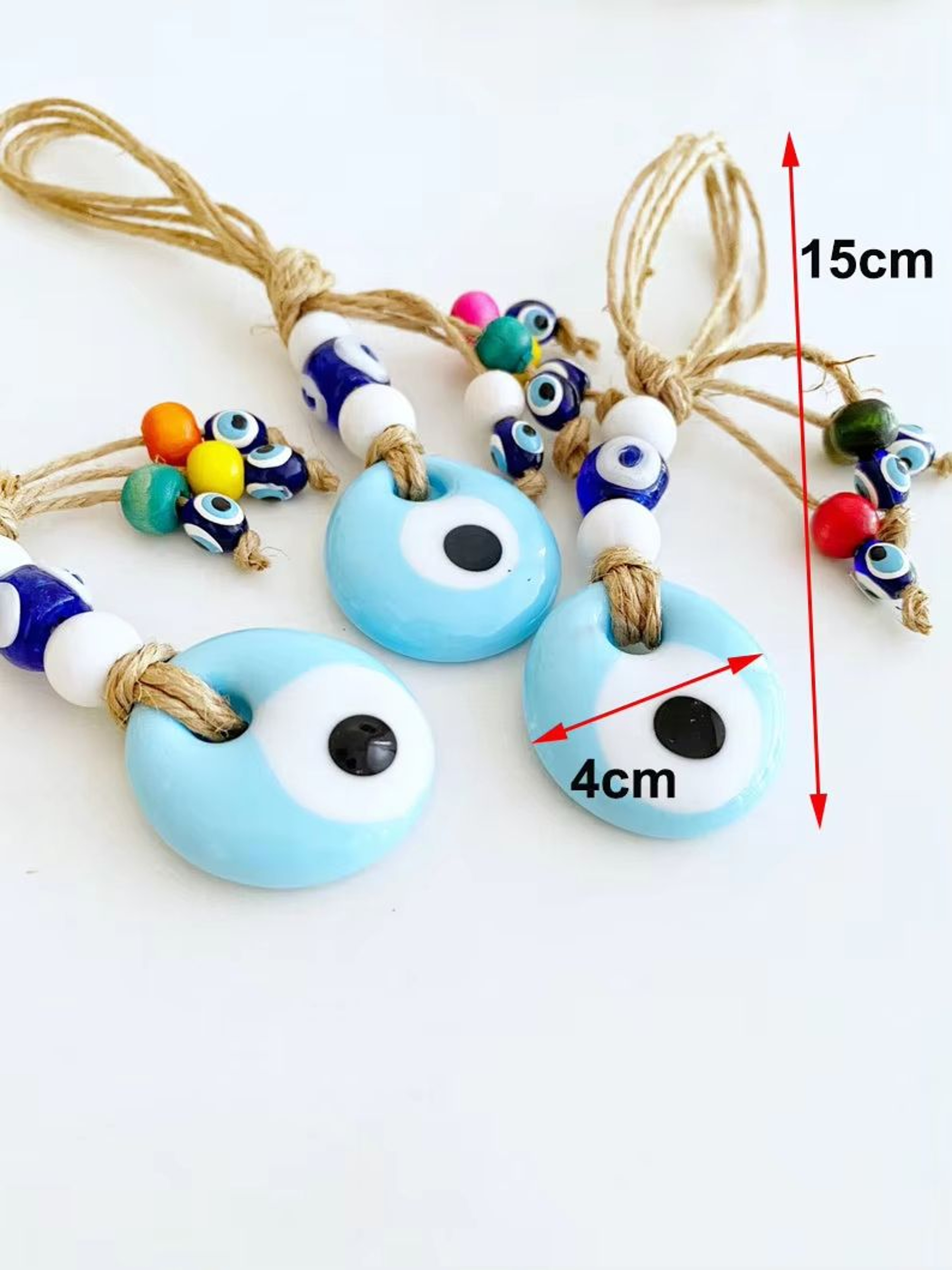 Boho Evil Eye Macrame Wall Hanging Nazar Protection Decor For Home And Car 15