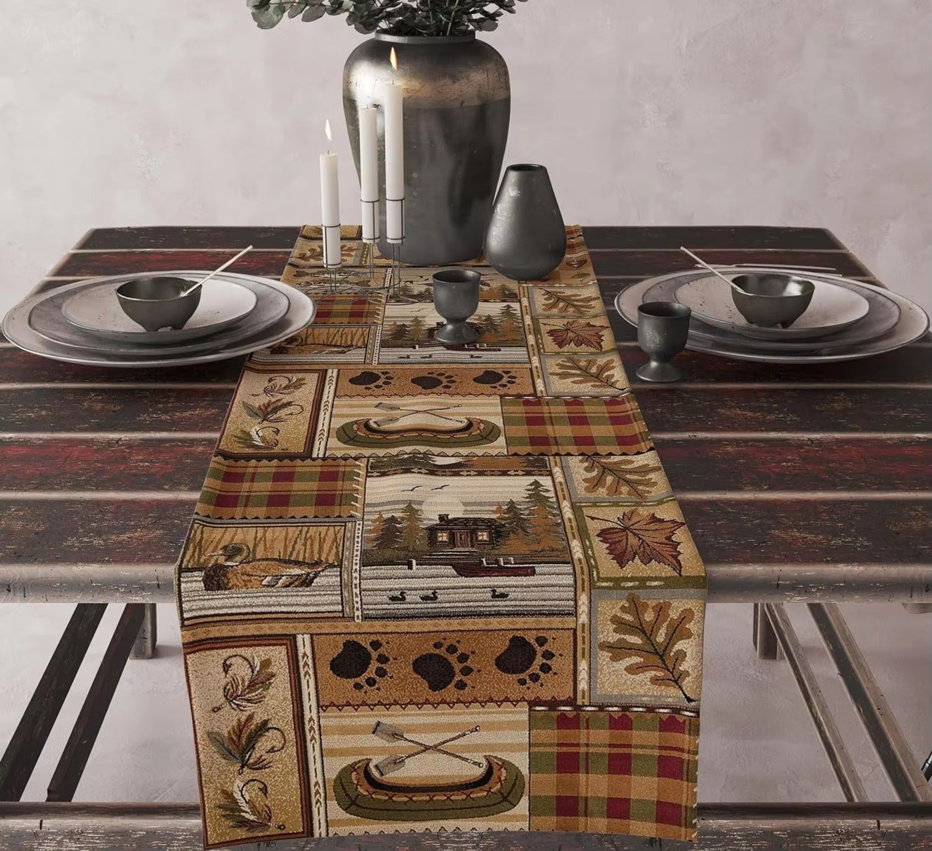 Aztec Boho Linen Table Runner Geometric Tribal Dining Table Decor 13