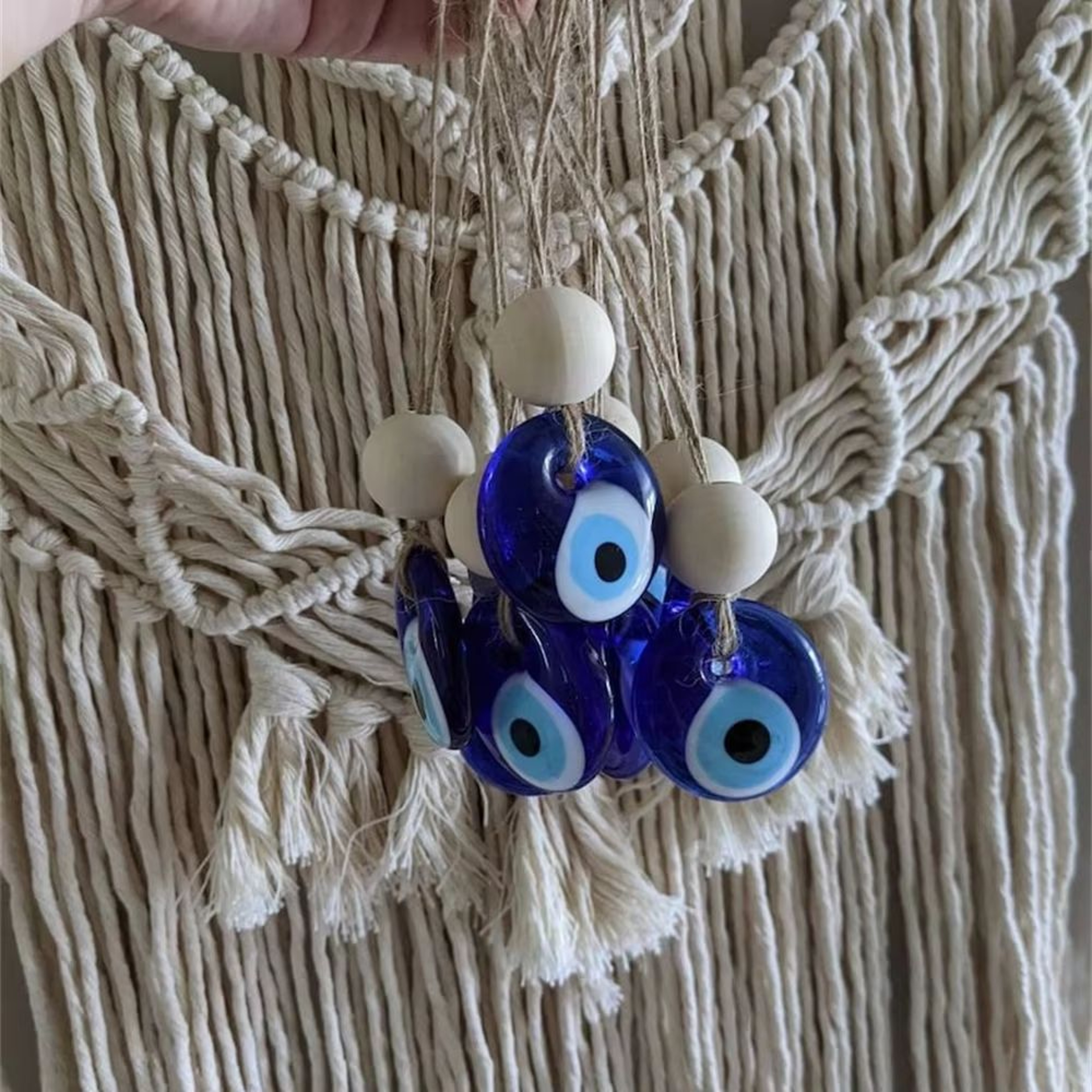 Blue Evil Eye Glass Wall Hanging Turkish Protection Charm Home Decor 5