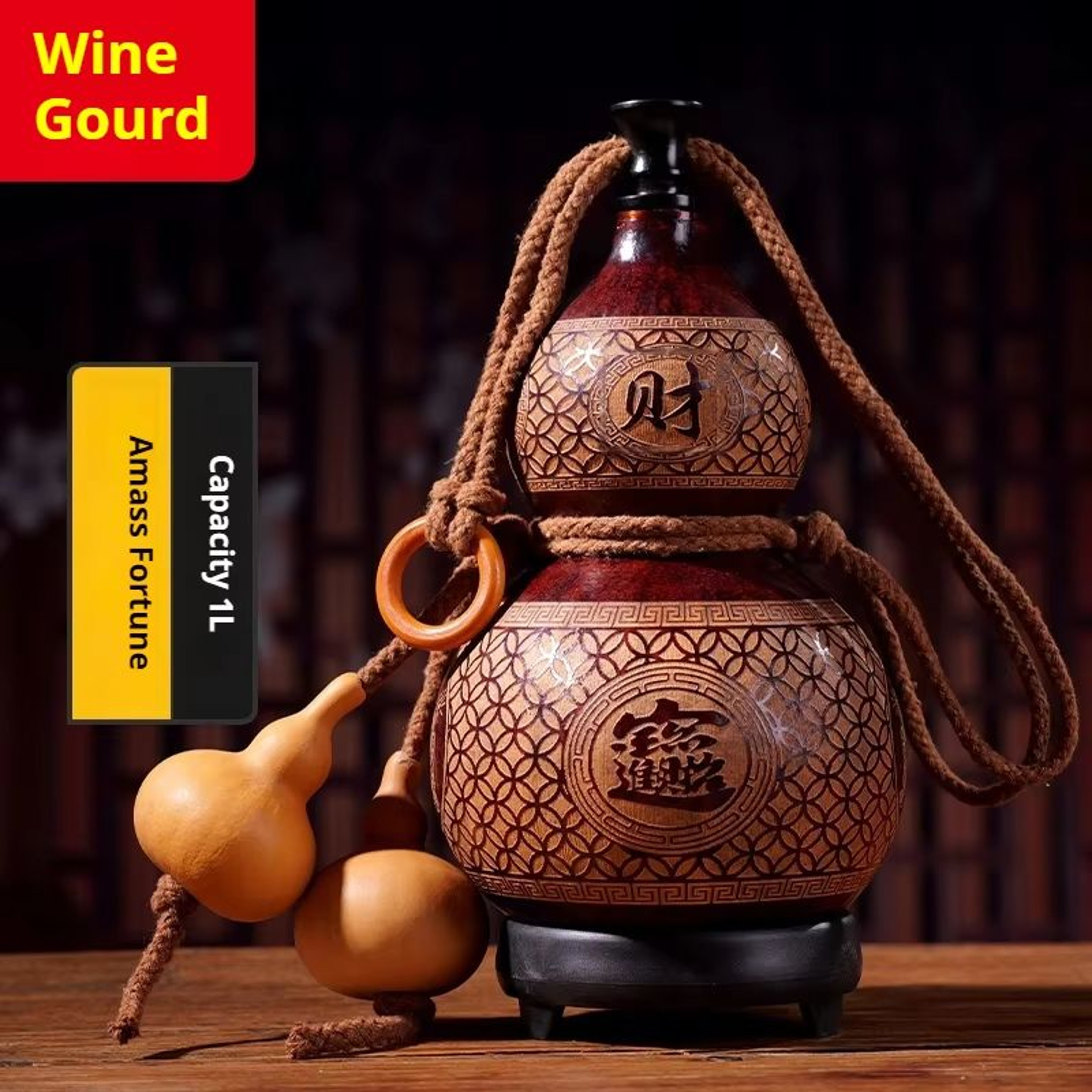 Natural Dried Gourd Wine Bottle 1691 Fl Oz Rustic Portable Drink Flask 8