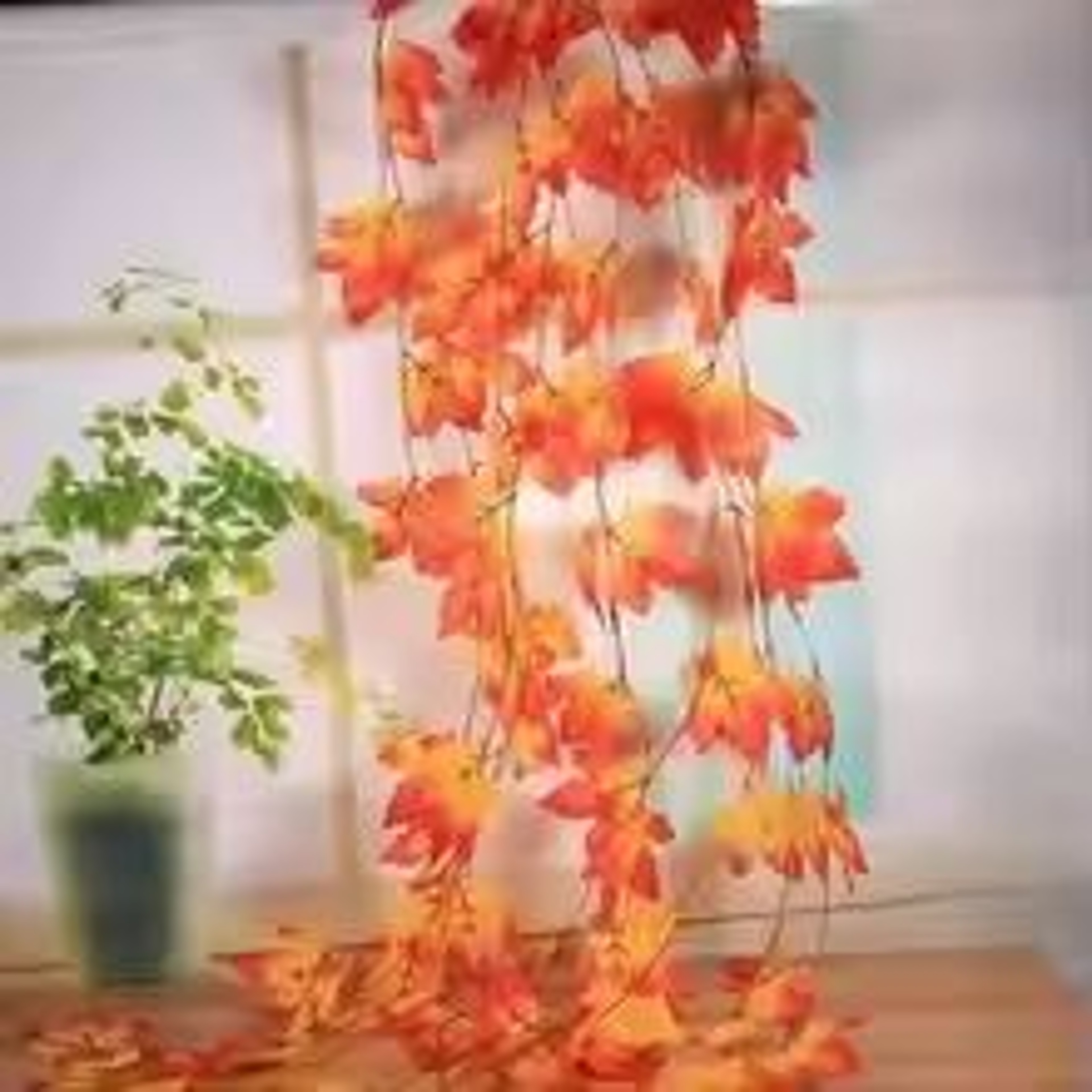 Artificial Red Maple Leaf Vine Garland For Fall Halloween And Thanksgiving Decor 755ft 0