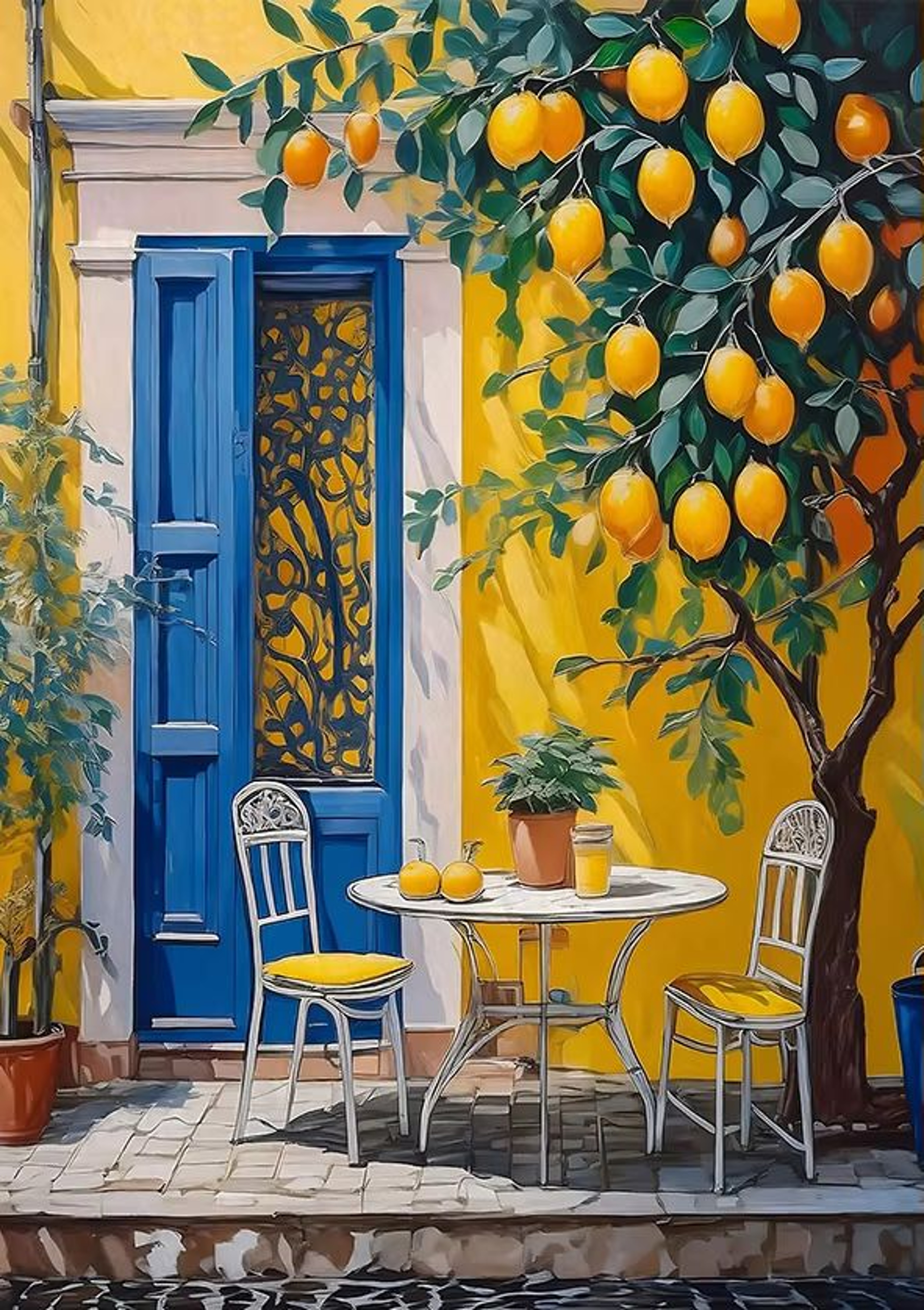 Retro Lemon Garden Canvas Wall Art Print For Summer Home Decor And Modern Living Spaces 15