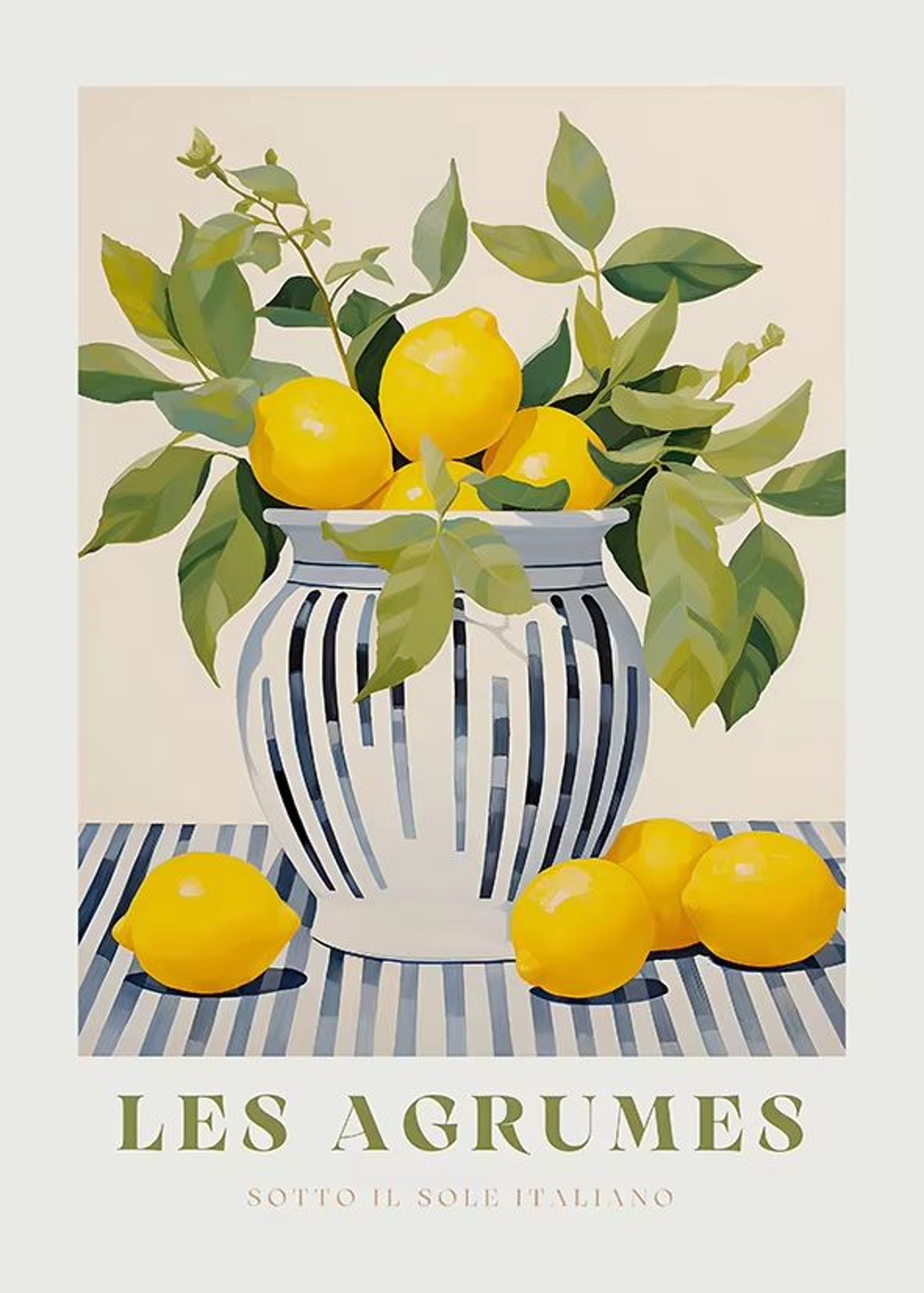 Retro Lemon Garden Canvas Wall Art Print For Summer Home Decor And Modern Living Spaces 17