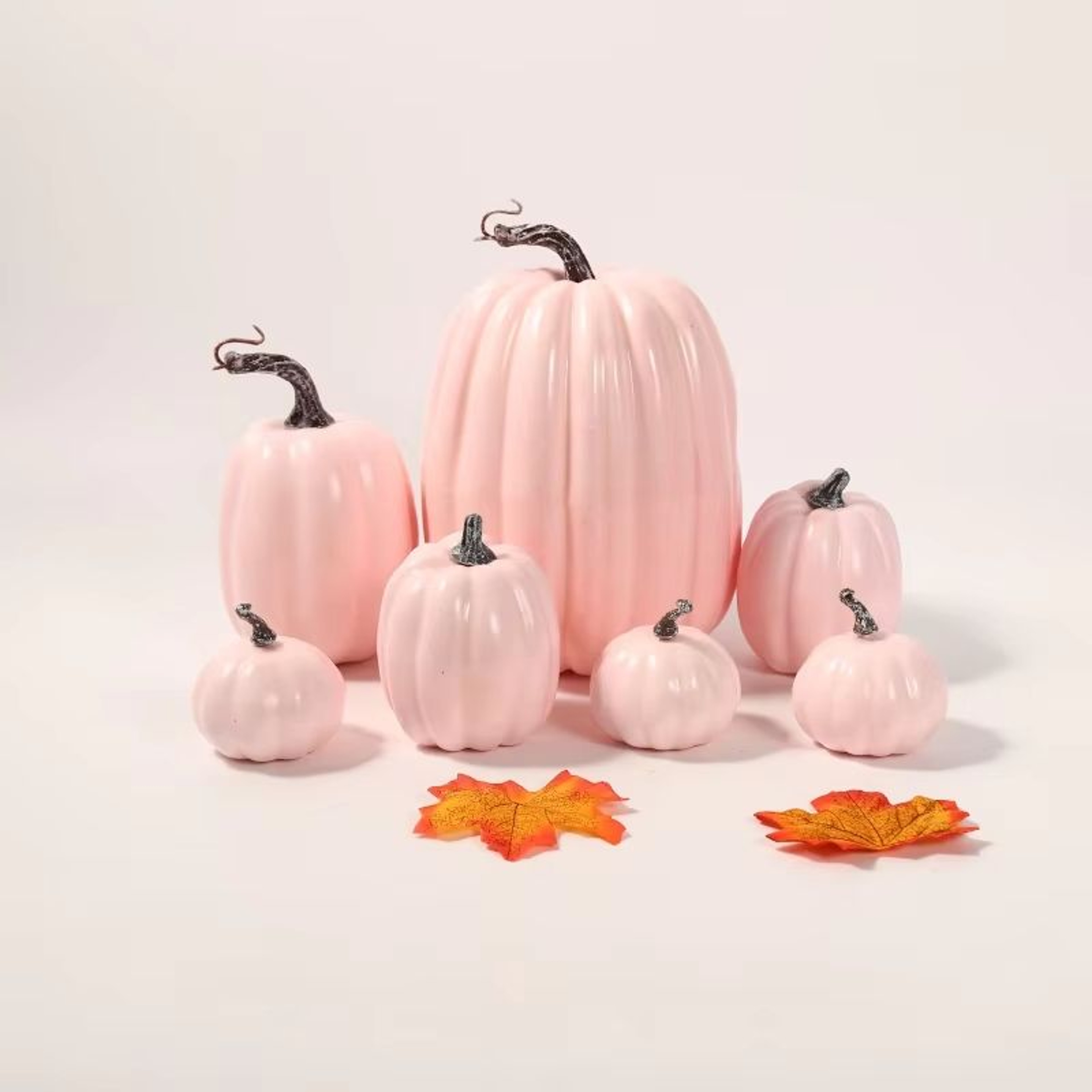 7PCS Artificial Pumpkin Set For Halloween DIY Crafts And Autumn Harvest Decor 1