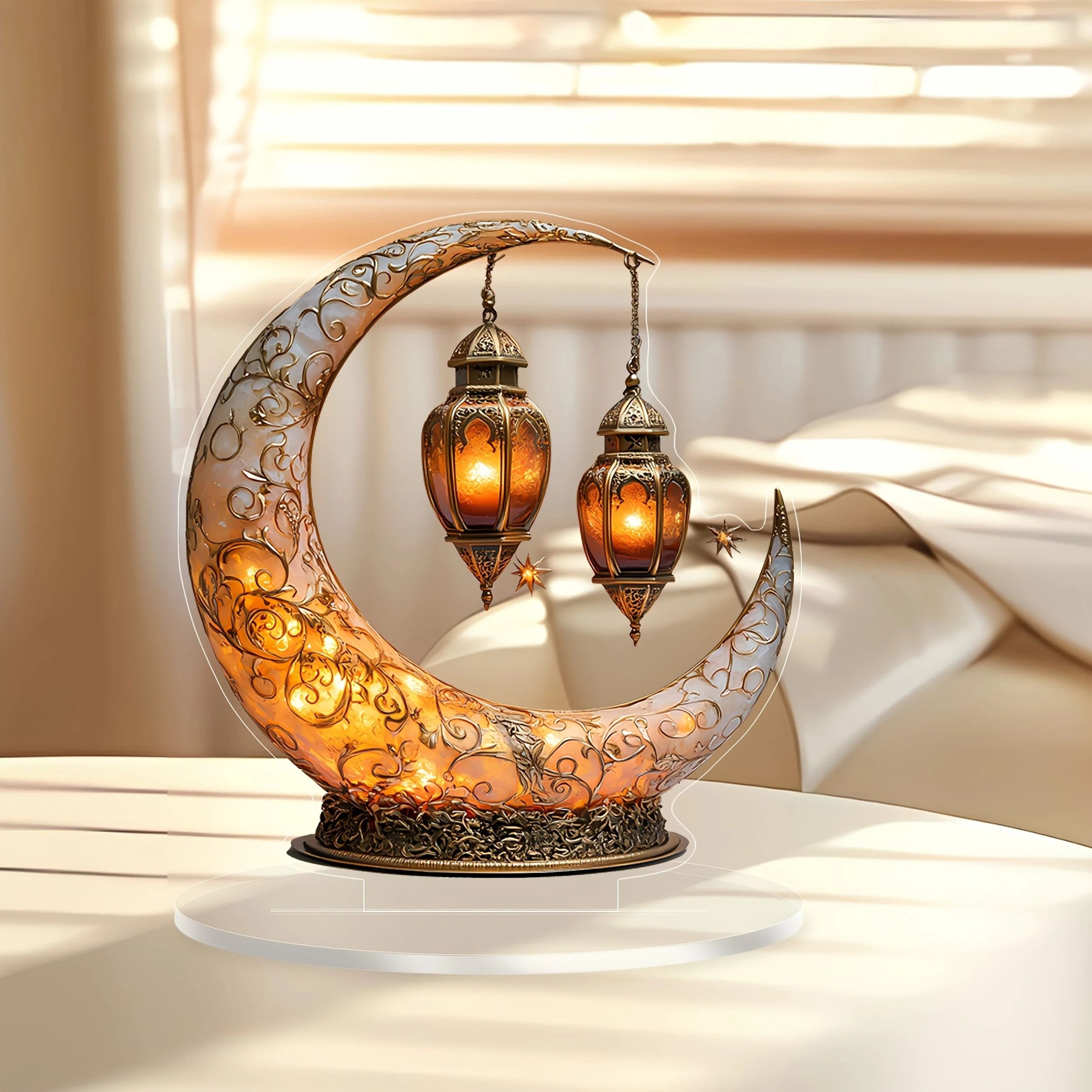2D Moon And Stars Desktop Ornament  Minimalist Celestial Table Decor 2
