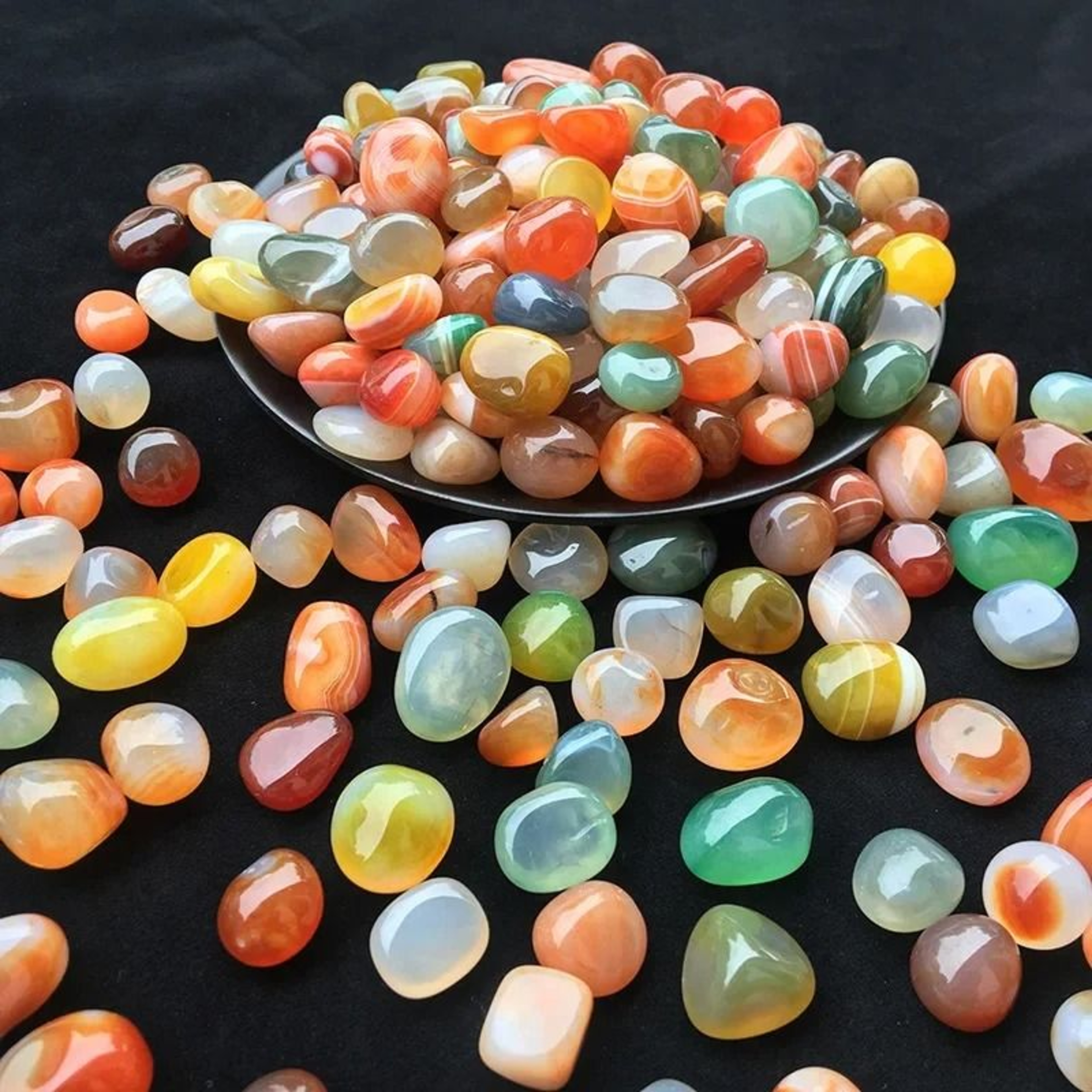 Colorful Agate Pebbles 353oz Decorative Stones For Aquariums Vases And Plant Decor 2
