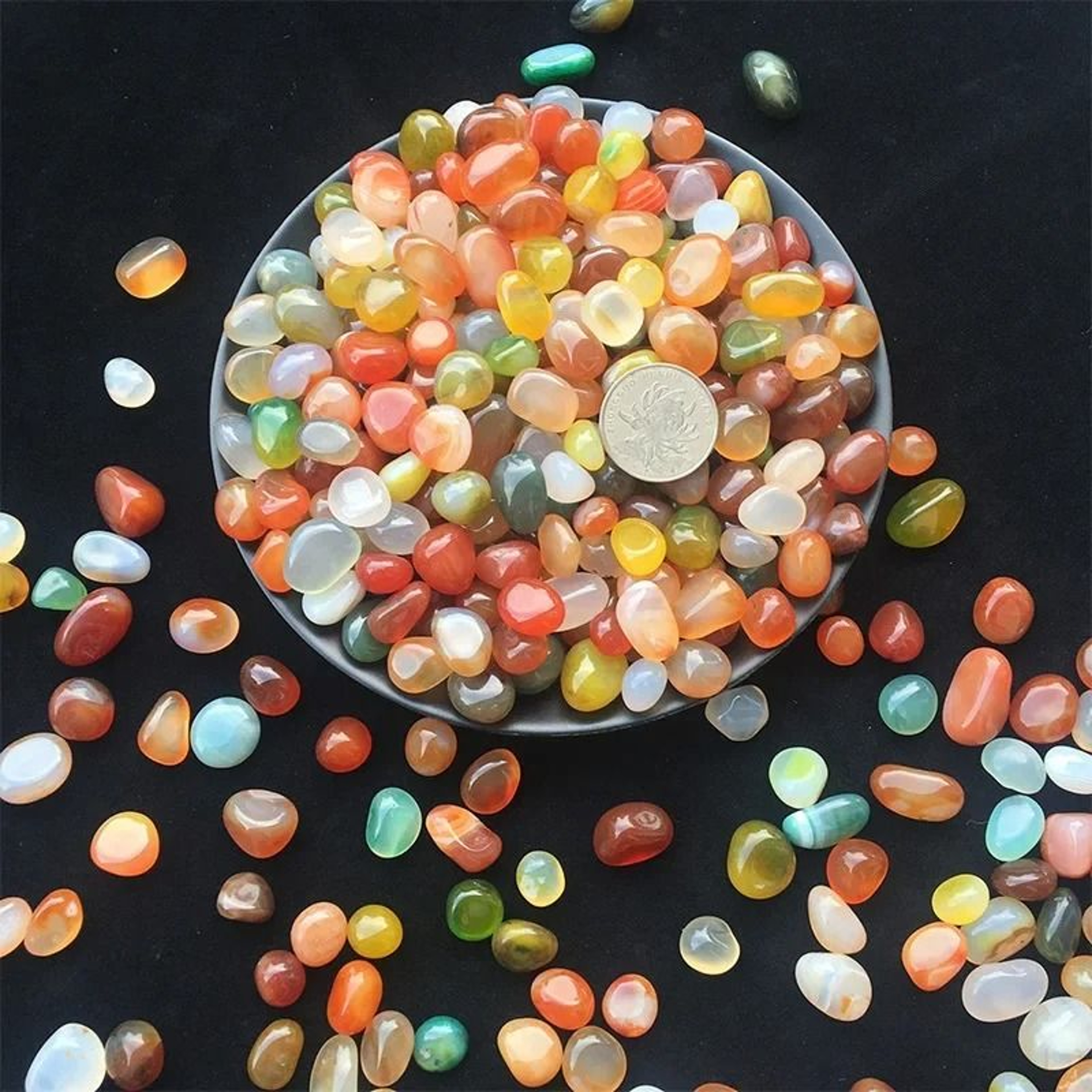 Colorful Agate Pebbles 353oz Decorative Stones For Aquariums Vases And Plant Decor 7
