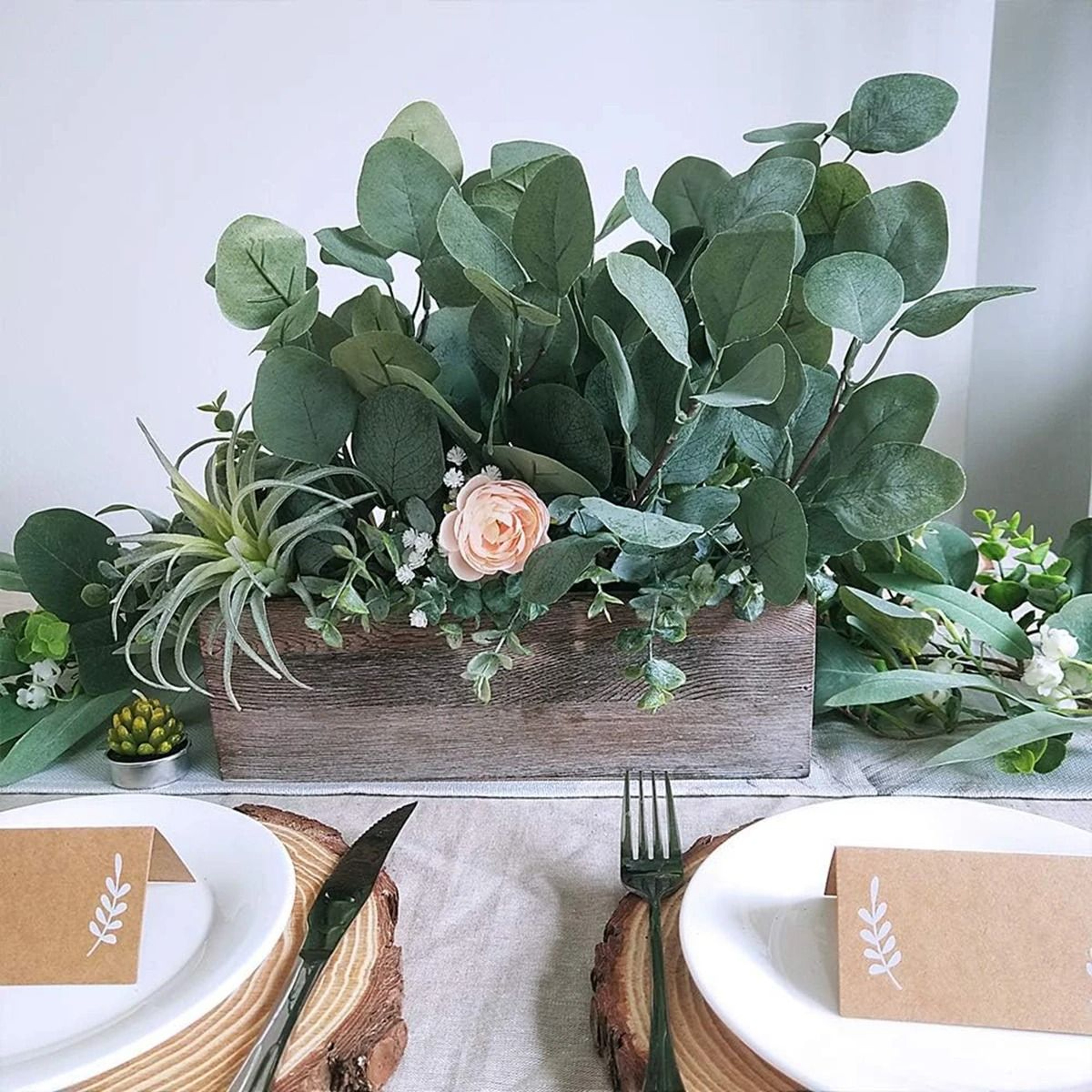 10PCS Artificial Eucalyptus Stems Silk Faux Greenery For DIY Home Decor  Wedding Arrangements 2