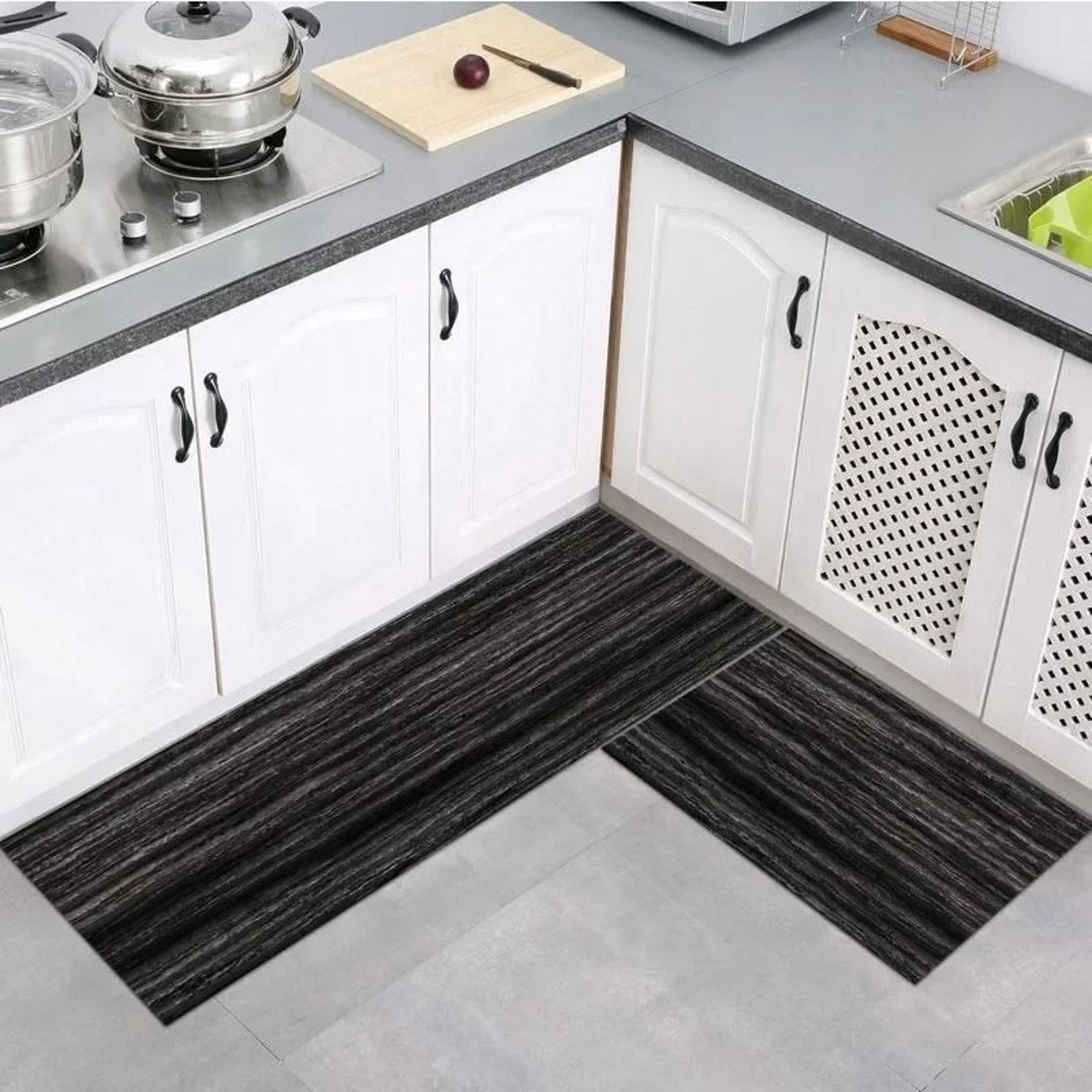 Modern Wood Grain NonSlip Floor Mat Soft Absorbent Entryway  Bathroom Rug 7