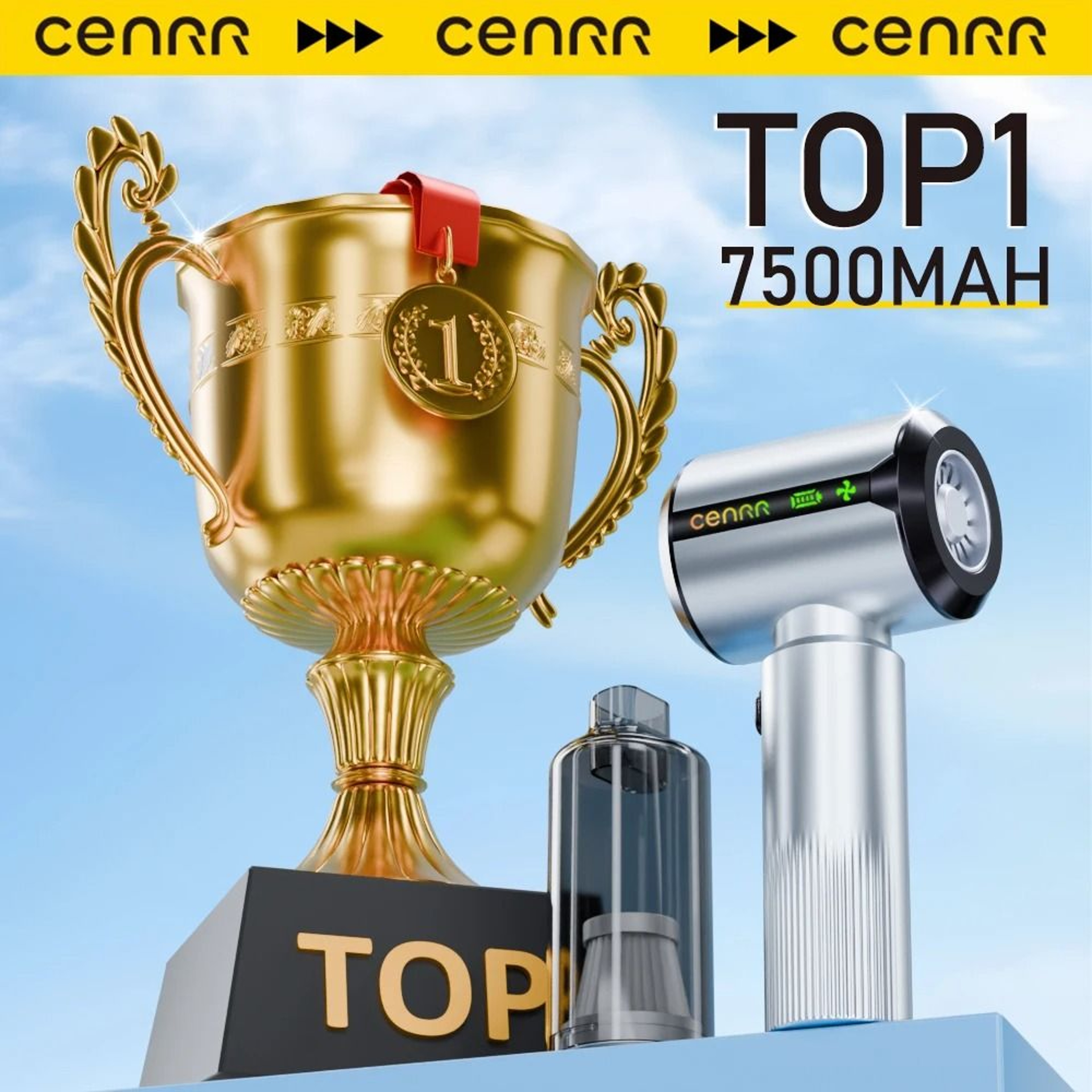 CENRR 7500mAh Cordless Car Vacuum Portable Handheld Air Gun Cleaner With LED Display 6