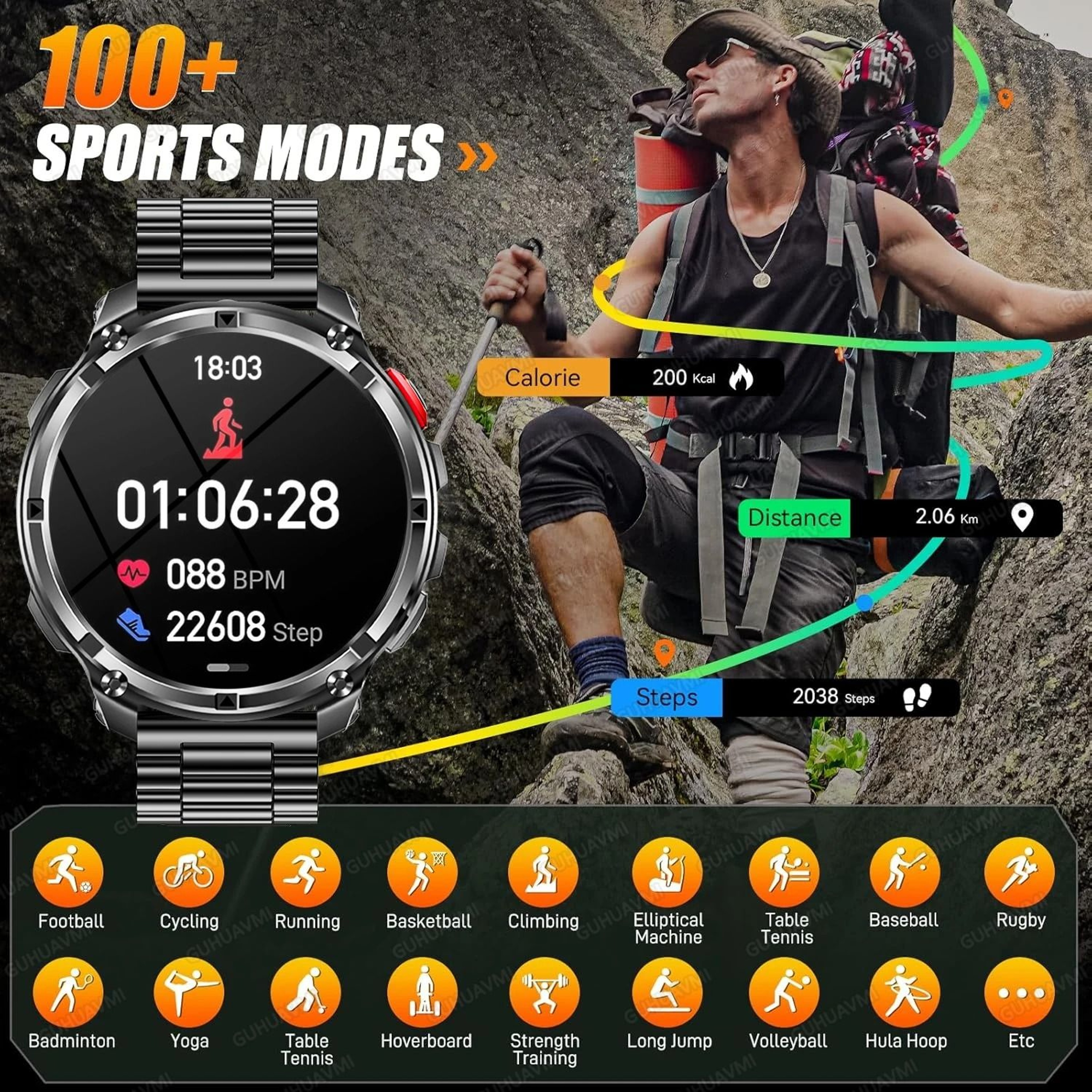 TRex 3 Pro Military Smart Watch With DualBand GPS 10ATM Waterproof And Long Battery 4