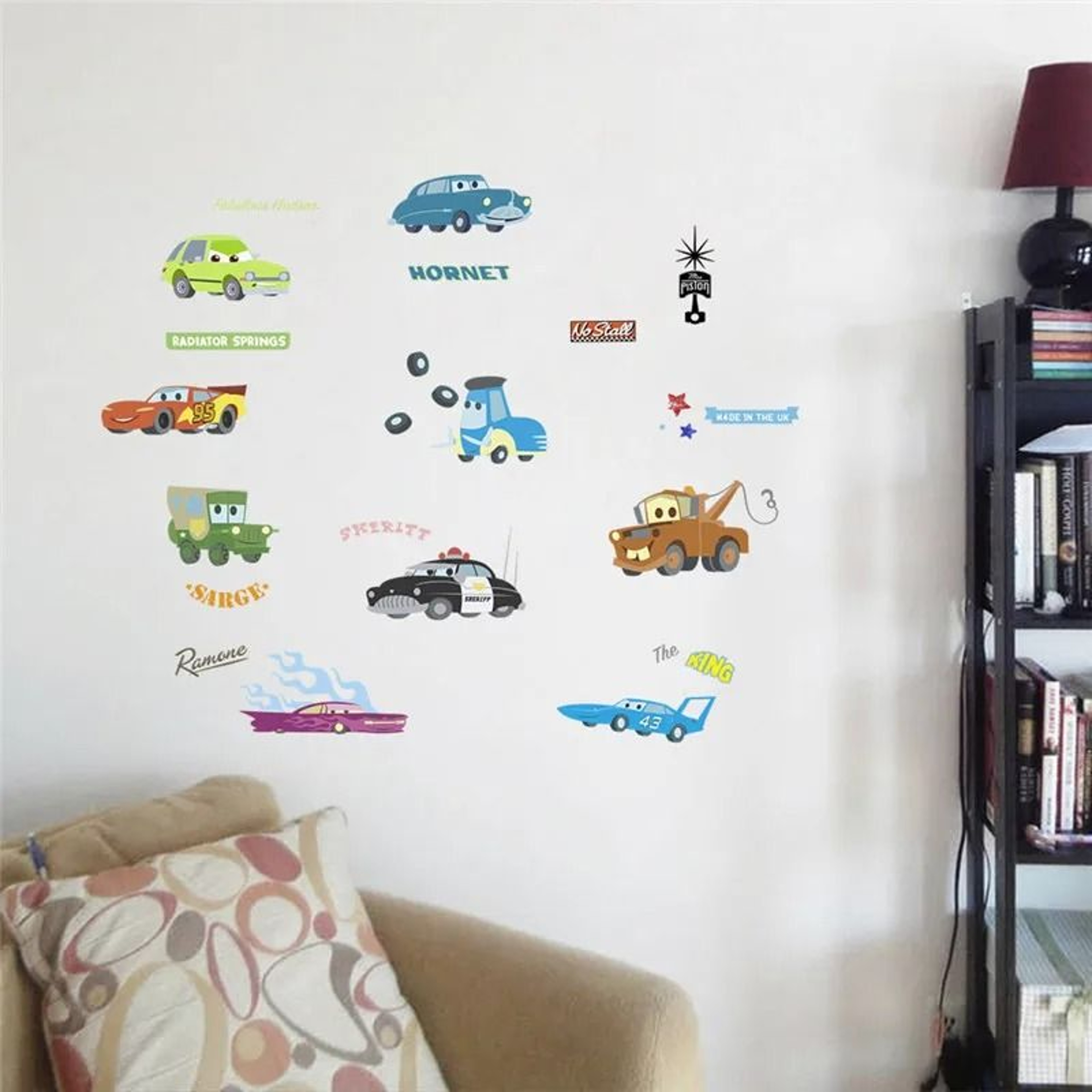 3D Cartoon Cars Wall Stickers Lightning McQueen Kids Room Decor 14