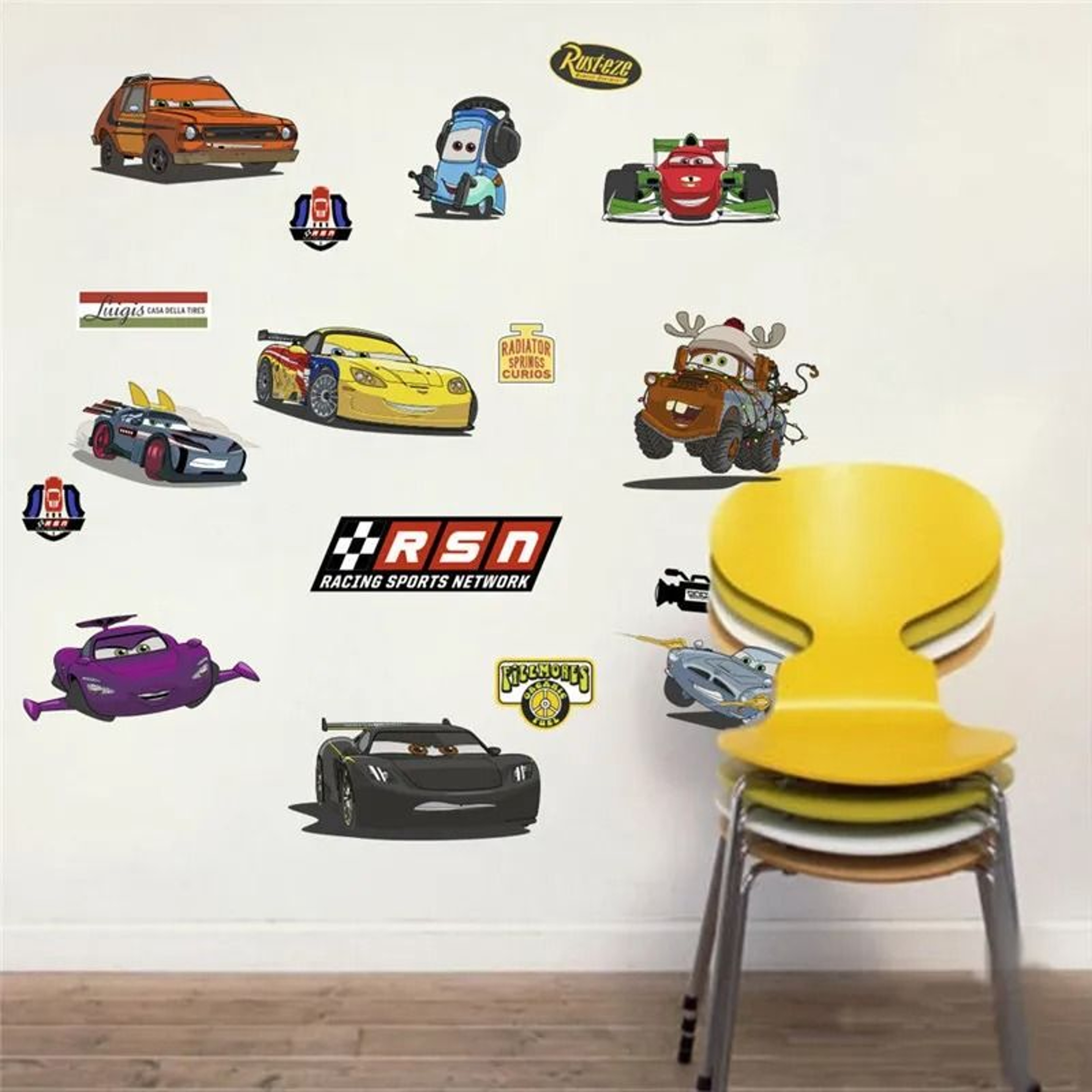 3D Cartoon Cars Wall Stickers Lightning McQueen Kids Room Decor 17