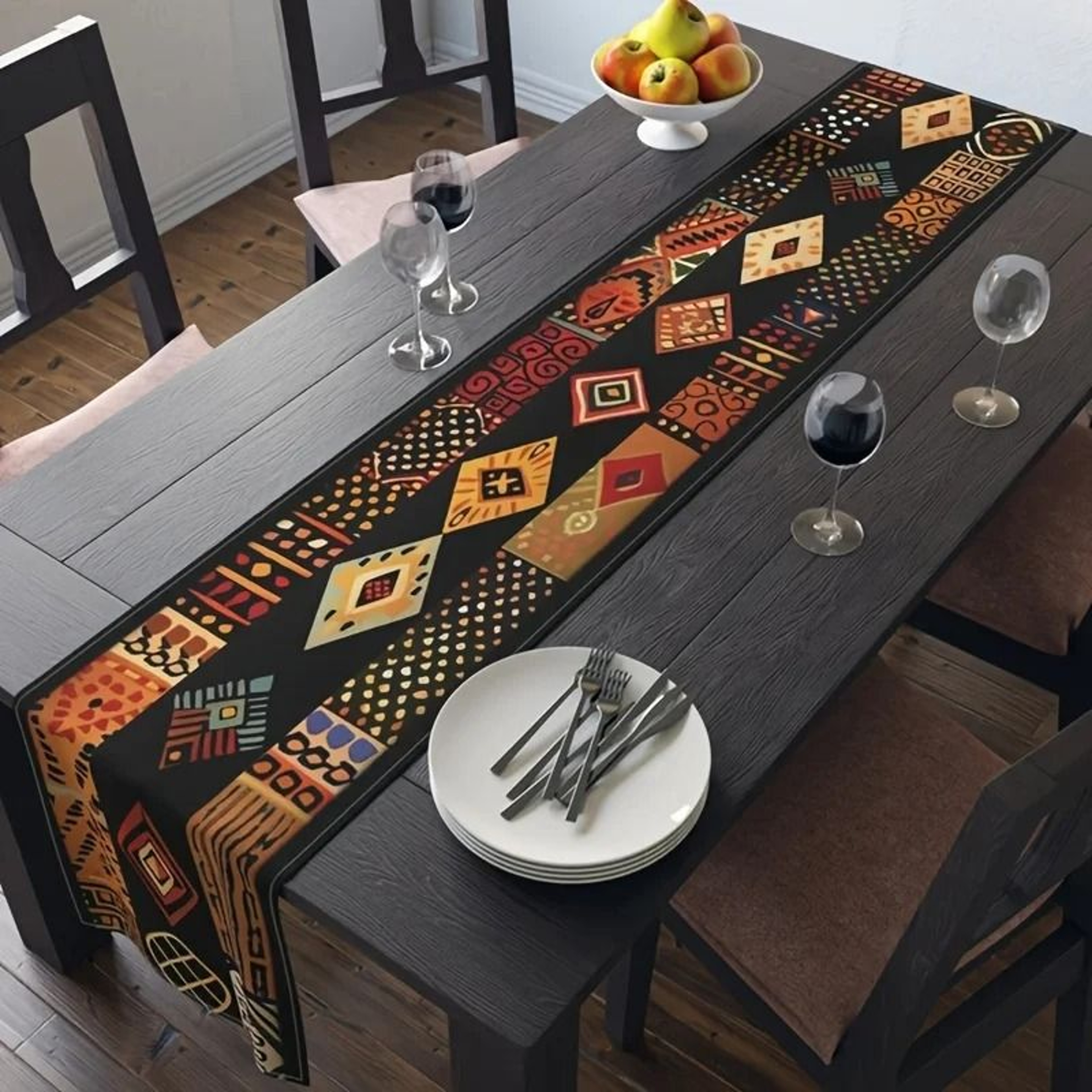 African Tribal Pattern Table Runner Ethnic Dining Decor For Home And Events 1