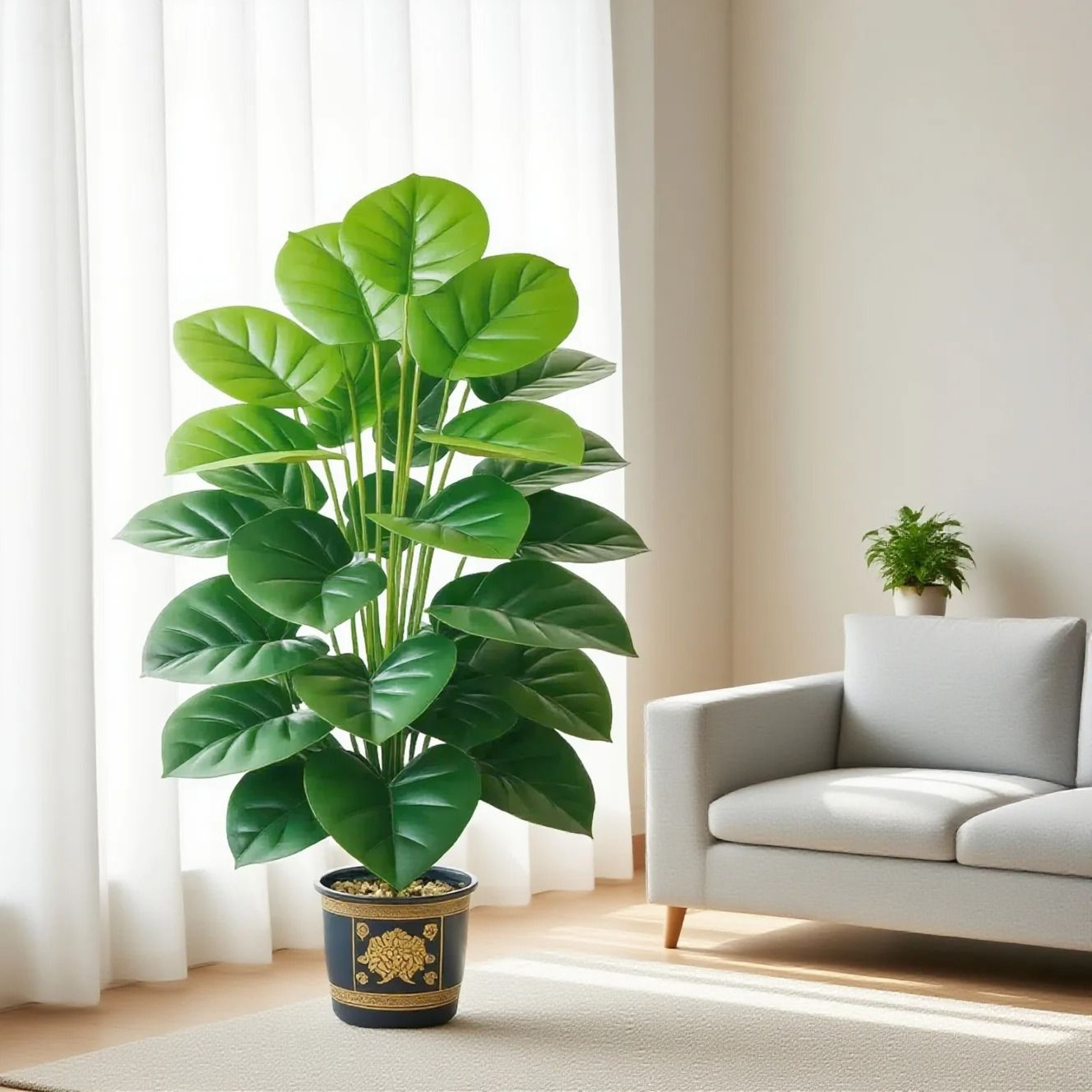 Large Artificial Pothos Plant In Pot With 24 Leaves Indoor Outdoor Faux Greenery 3