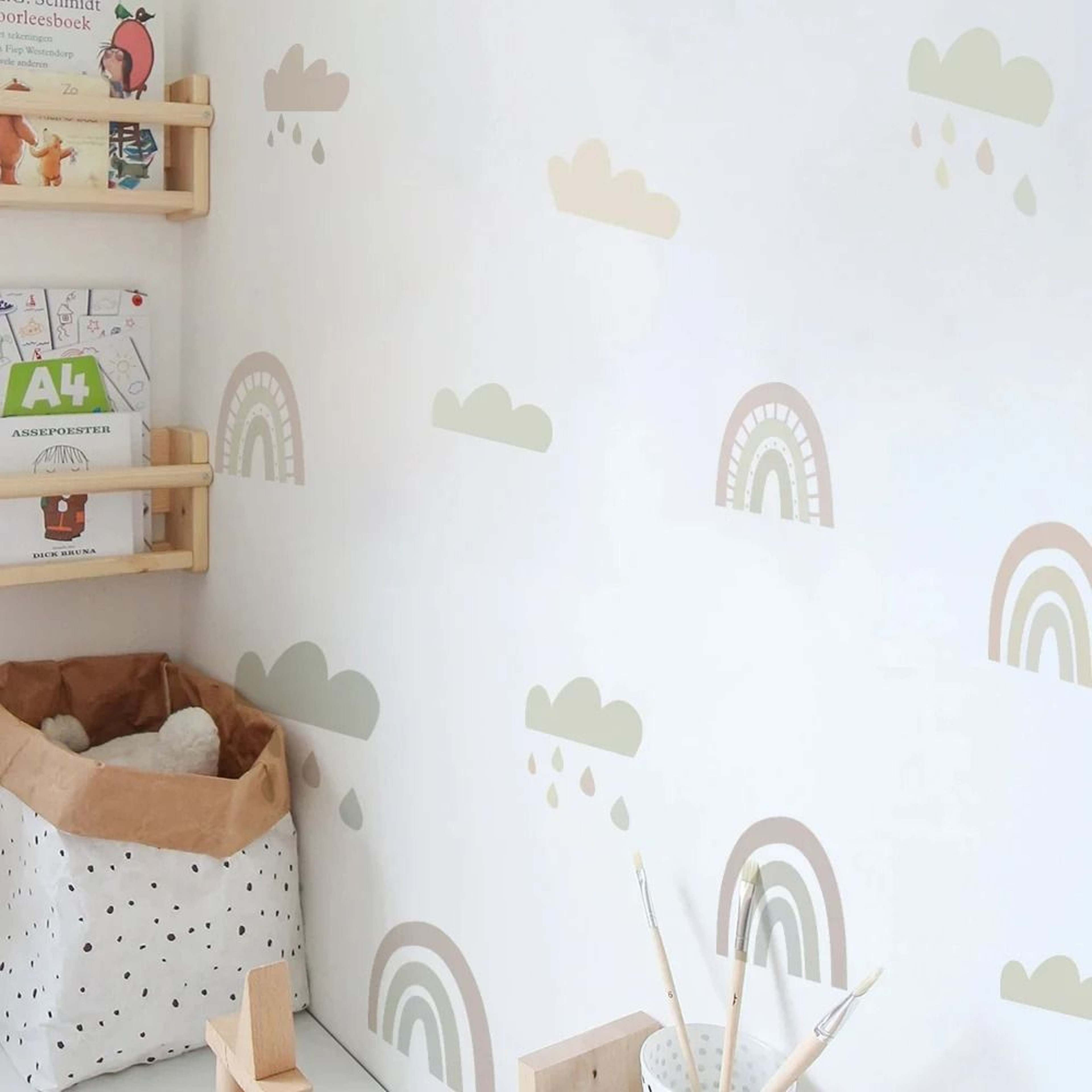 Rainbow Wall Stickers Set For Kids Room Decor Removable Vinyl Wall Decals 5
